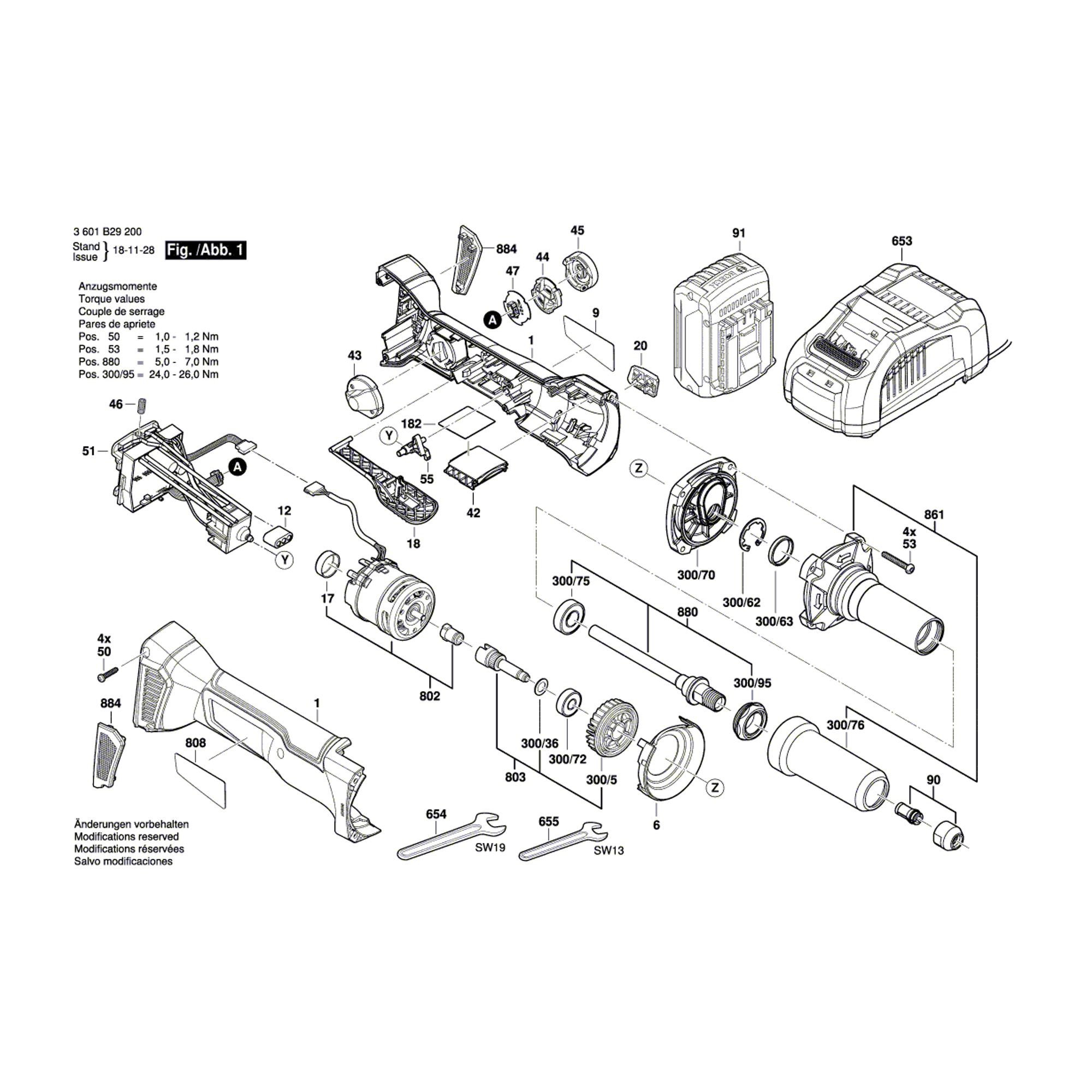 Vue éclatée Bosch GGS18V-23PLC 3601B29200 #01