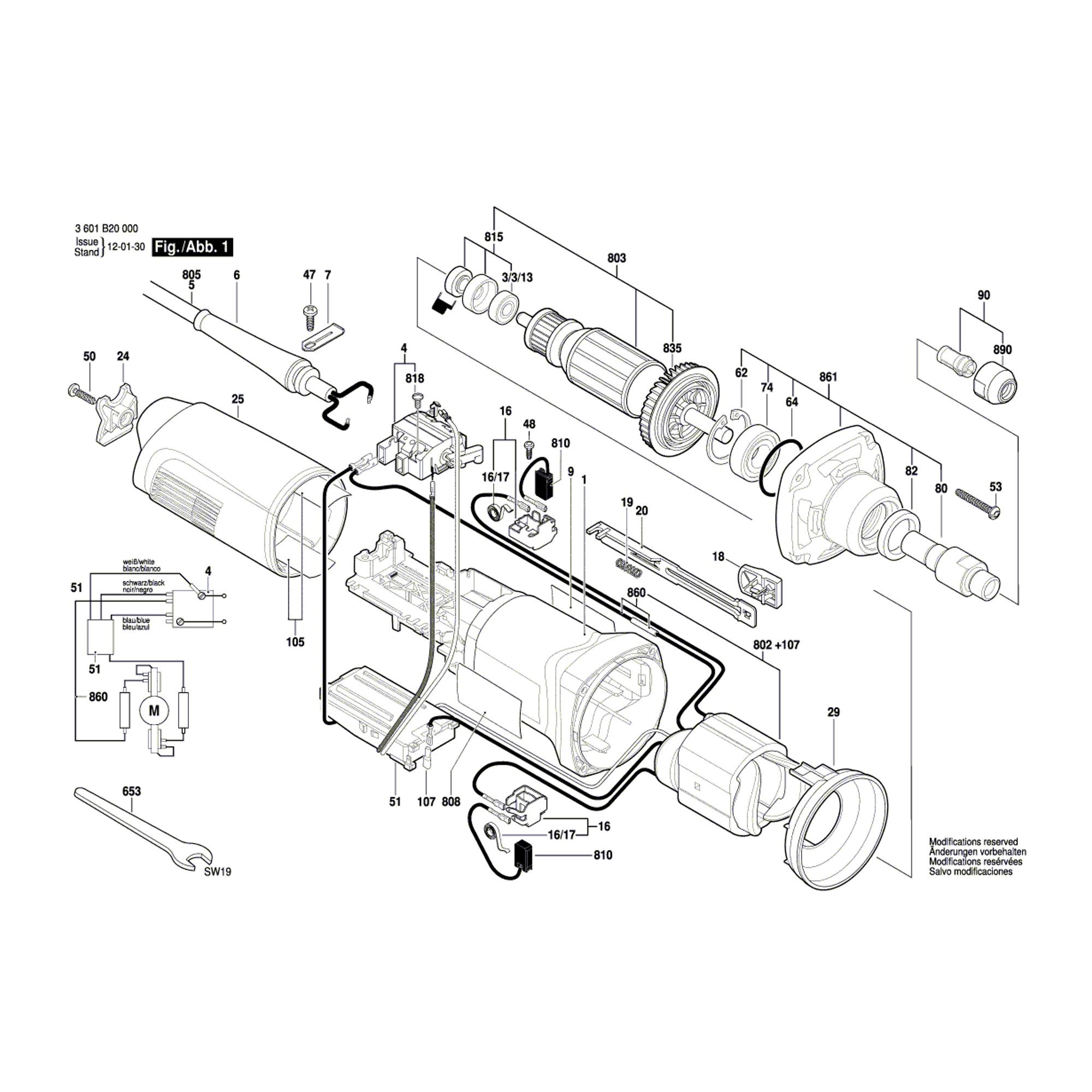 Vue éclatée Bosch GGS28C 3601B20000 #01