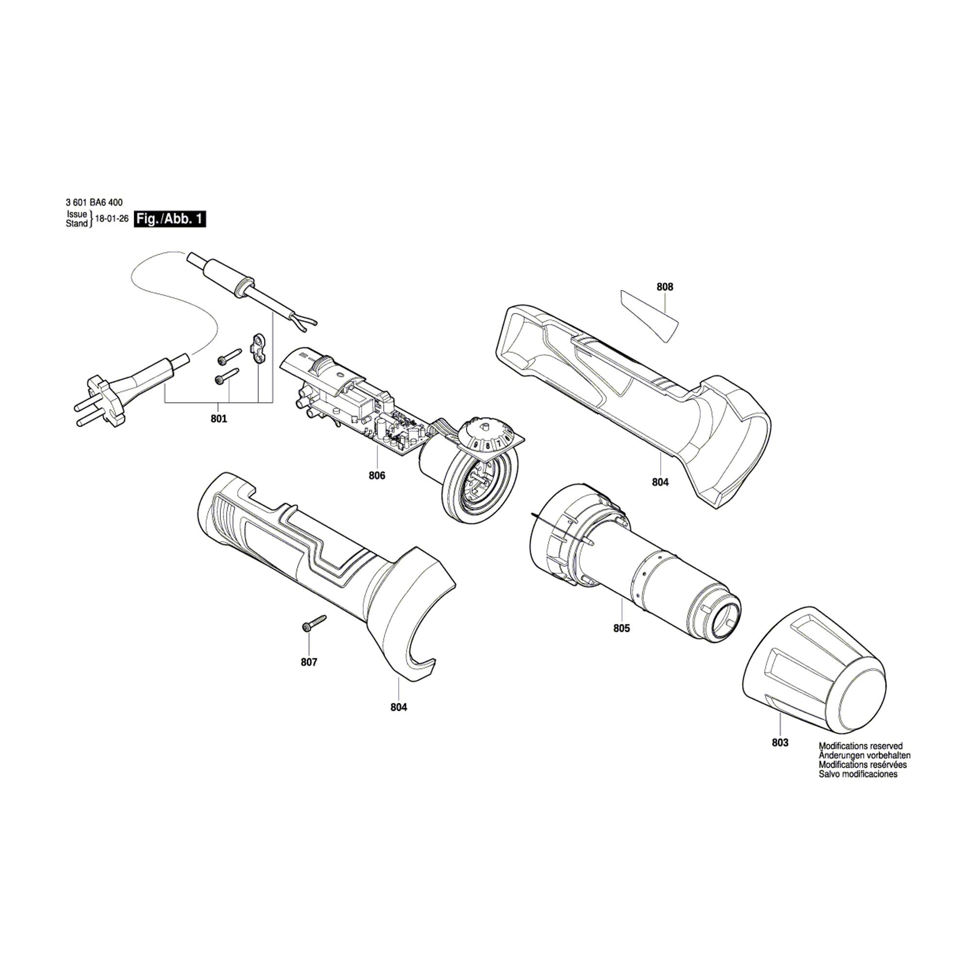 Vue éclatée Bosch GHG20-60 3601BA6400 #01