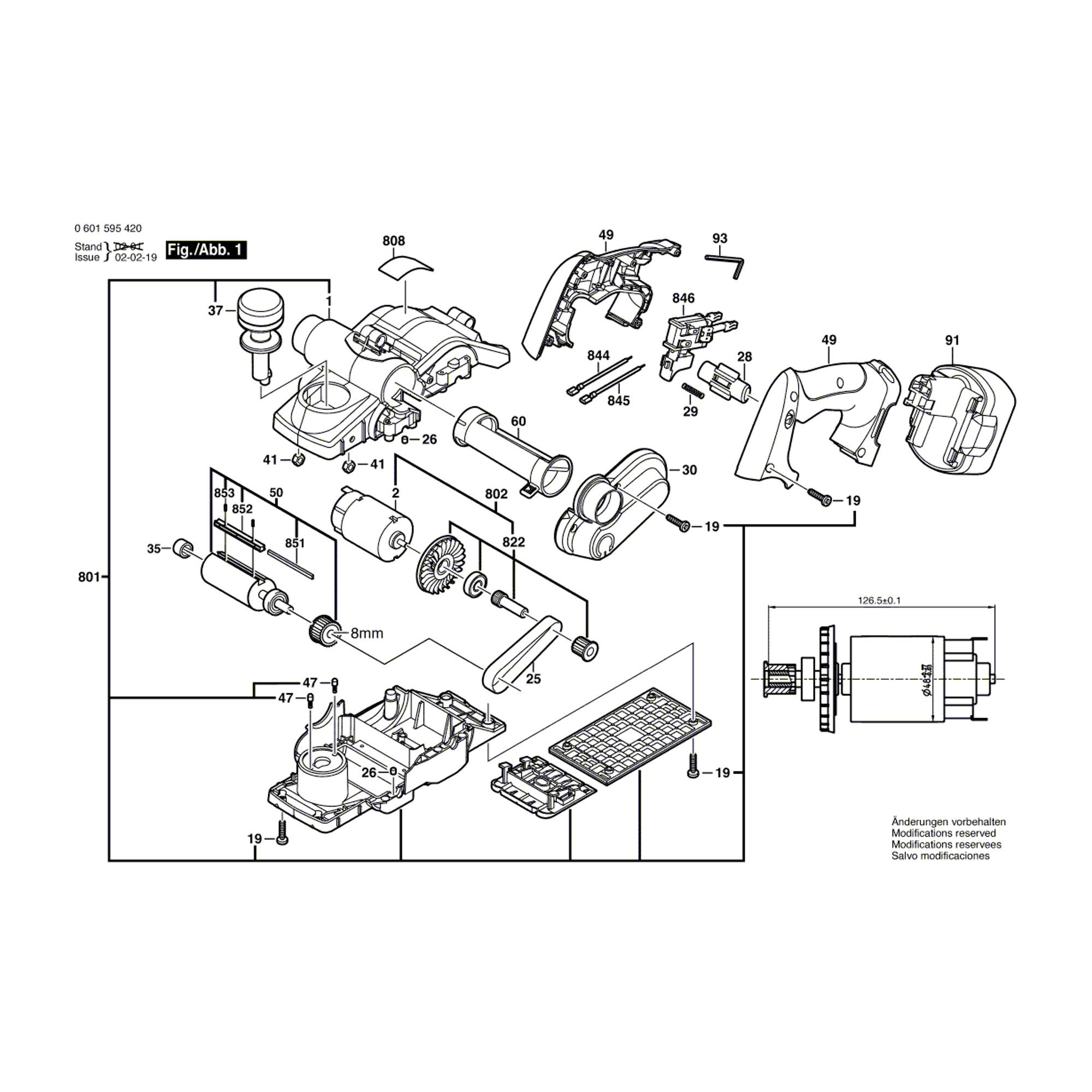 Vue éclatée Bosch GHO14,4V 0601595420 #01