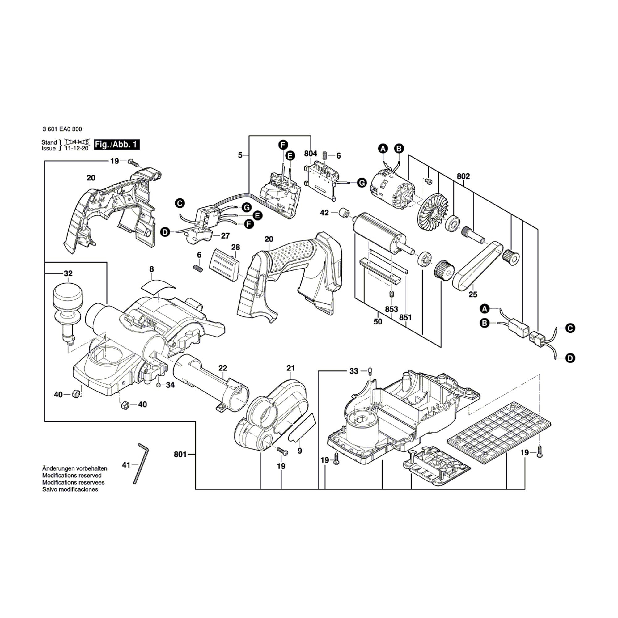 Vue éclatée Bosch GHO18V-LI 3601EA0300 #01