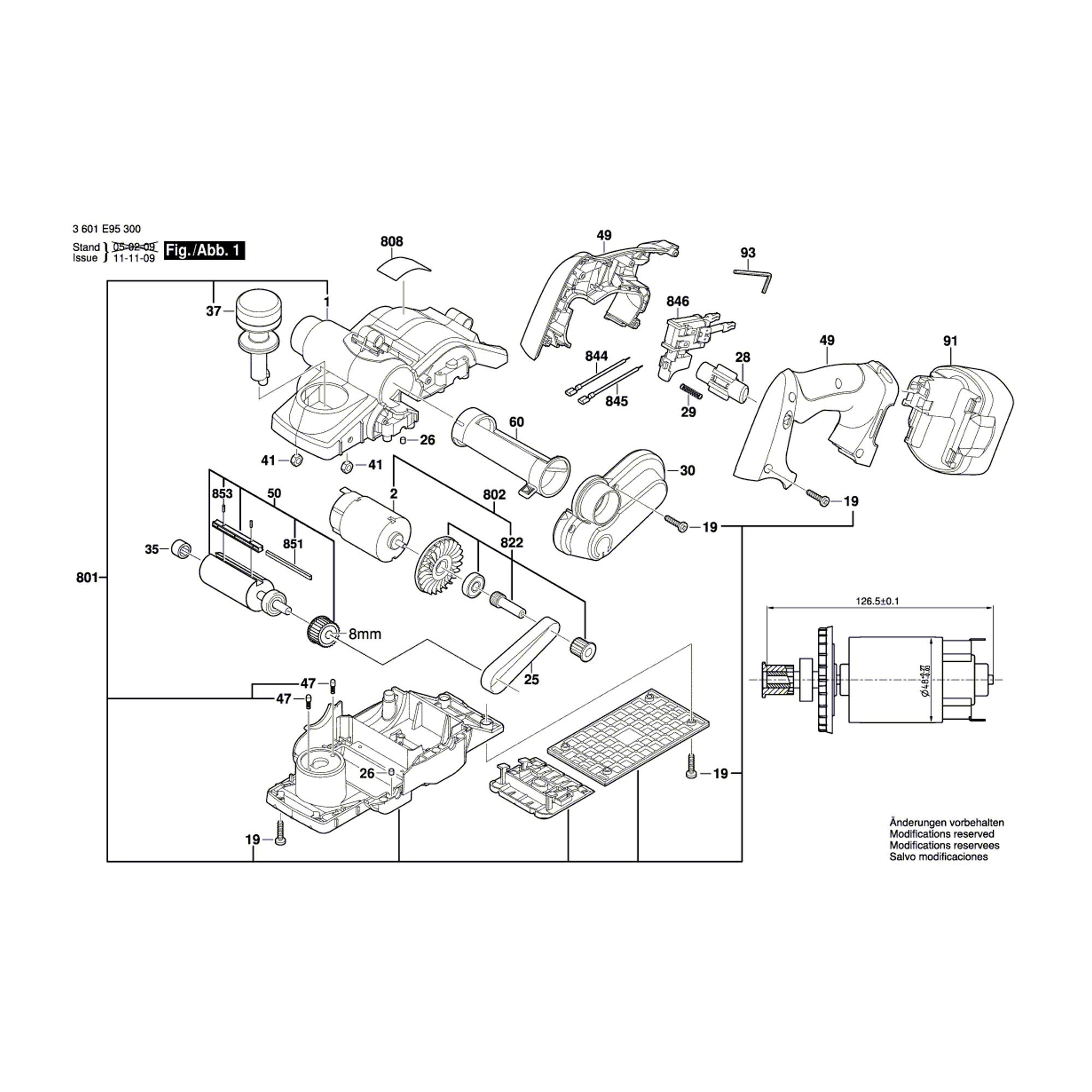 Vue éclatée Bosch GHO18V 3601E95300 #01