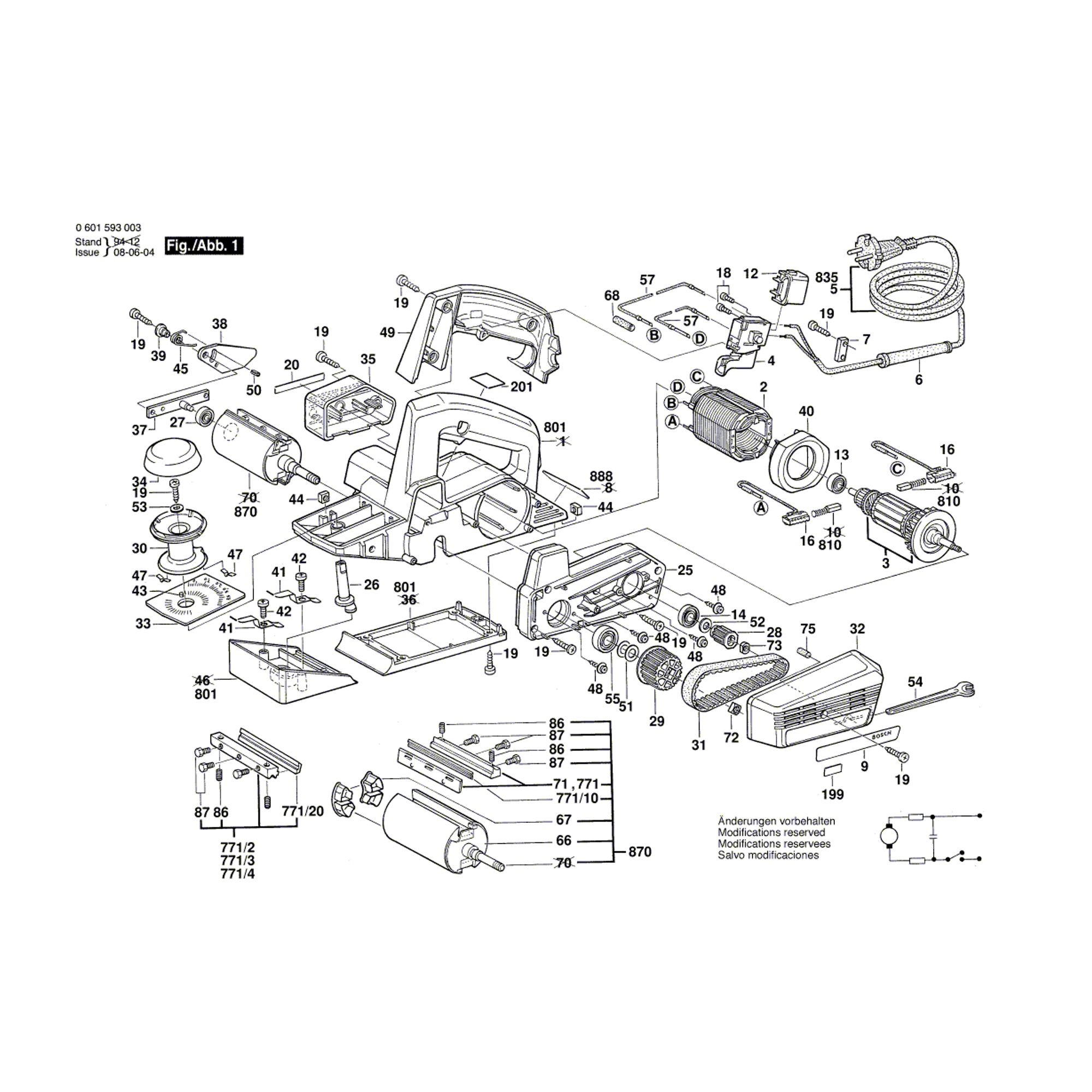 Vue éclatée Bosch GHO31-82 0601593003 #01