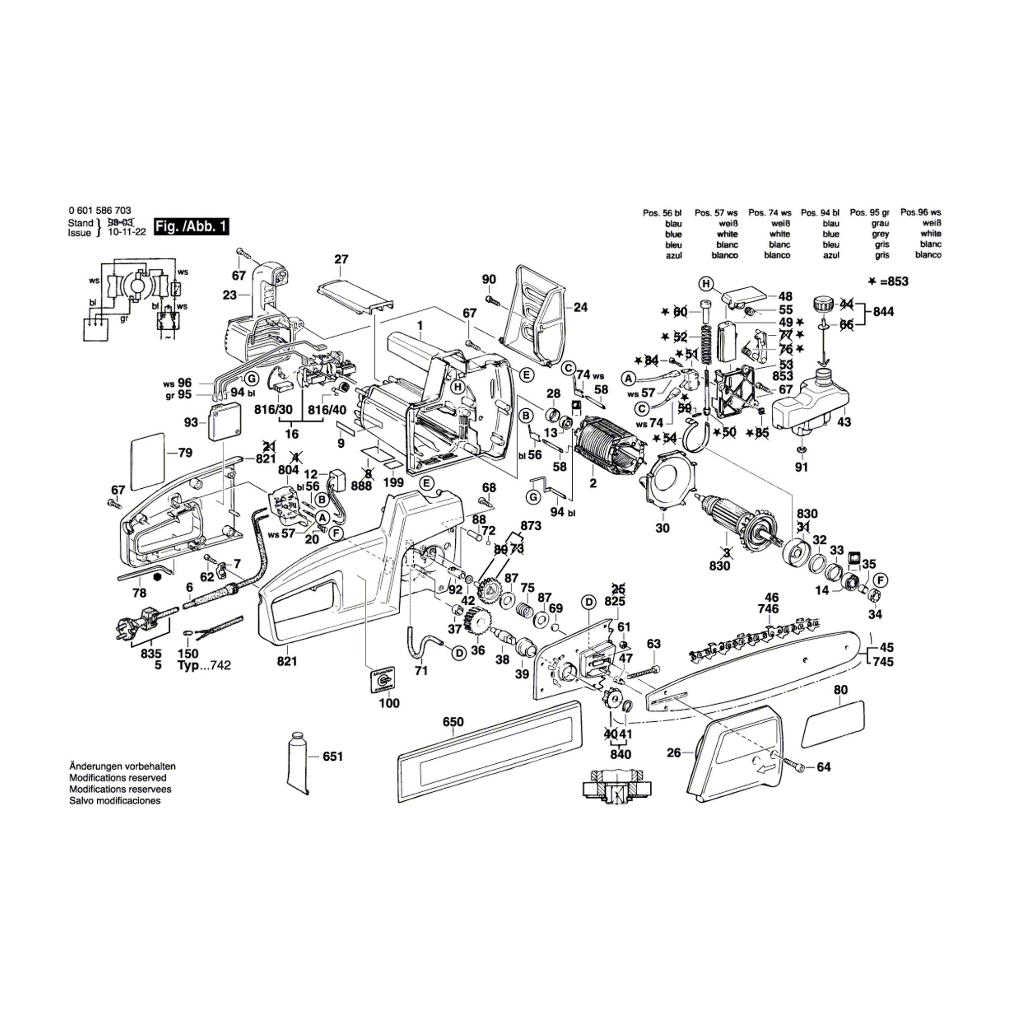 Vue éclatée Bosch GKE35BC 0601586703 #01