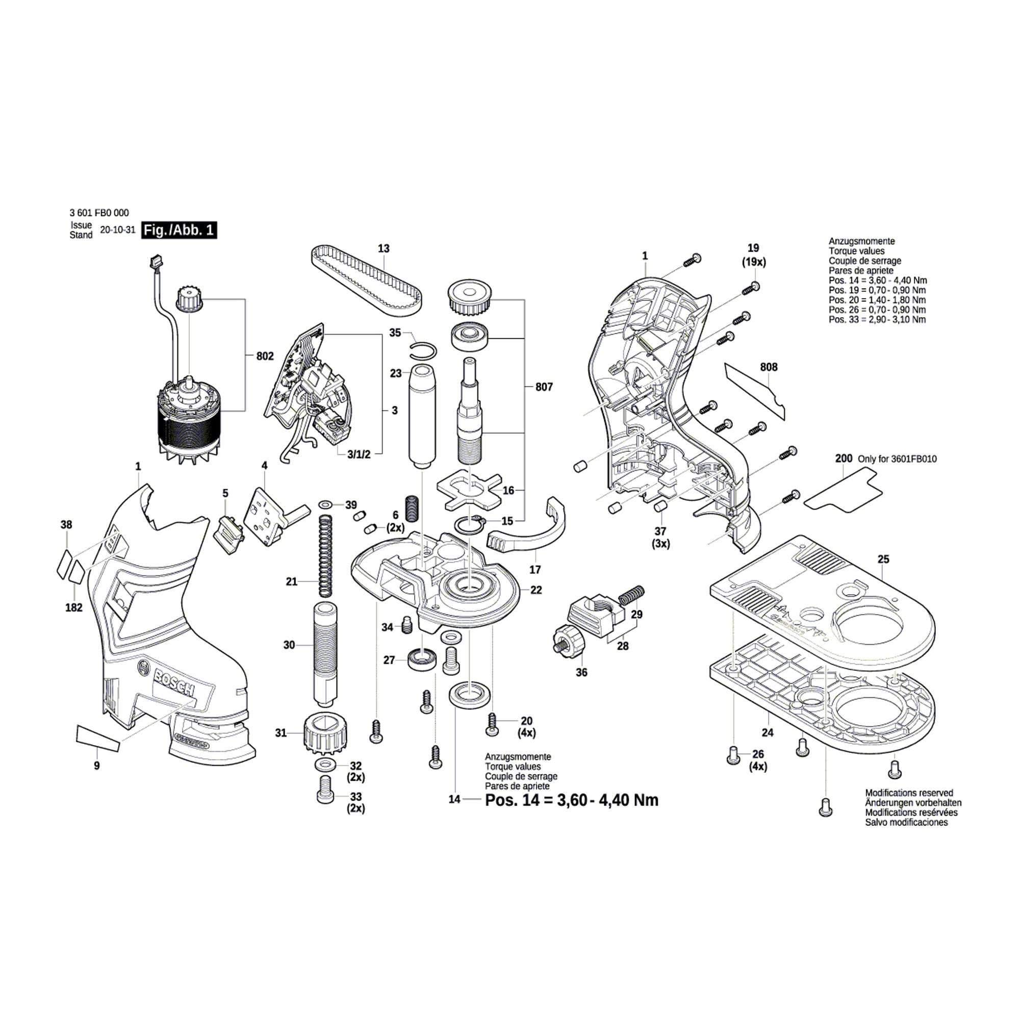 Vue éclatée Bosch GKF12V-8 3601FB0000 #01