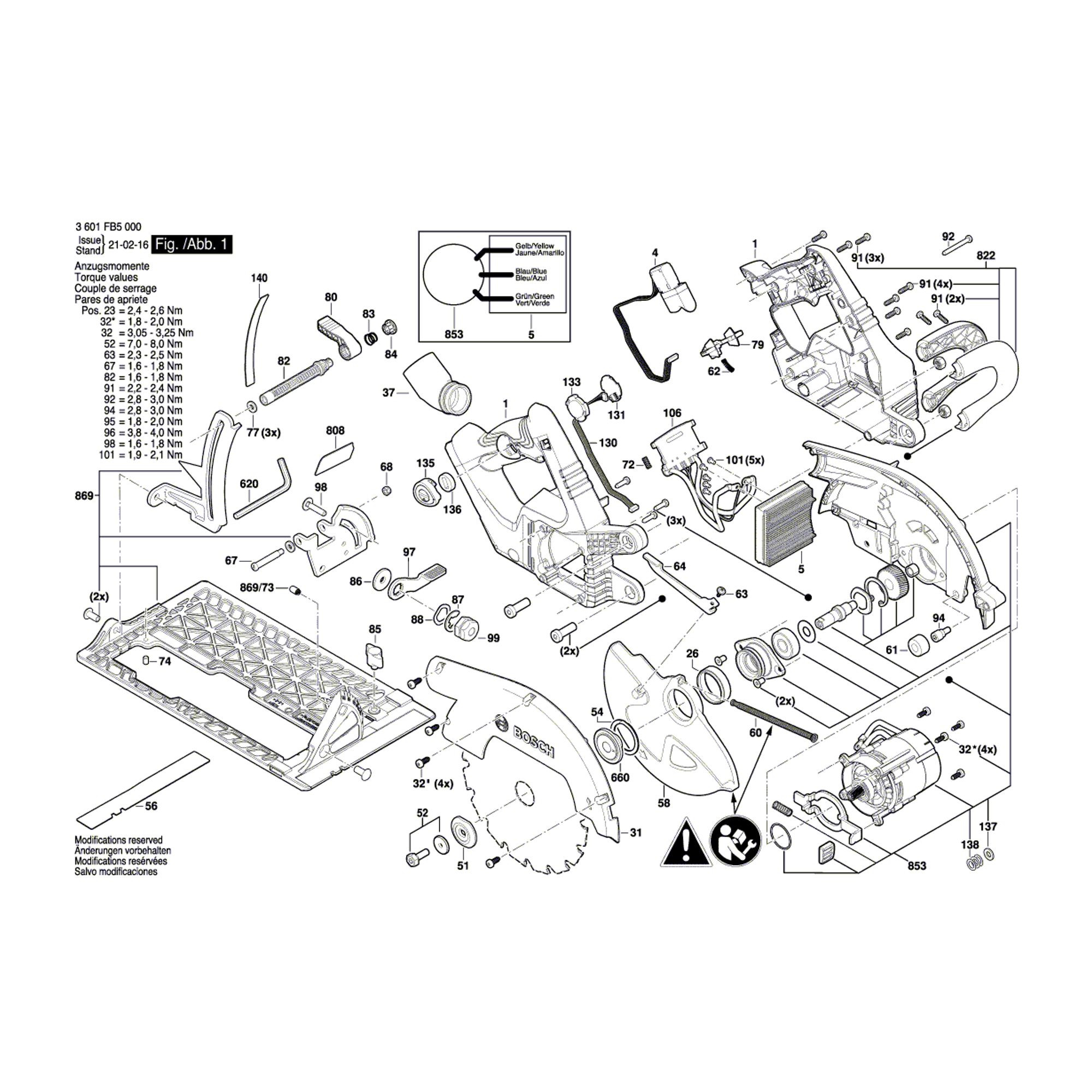 Vue éclatée Bosch GKS18V-68C 3601FB5000 #01