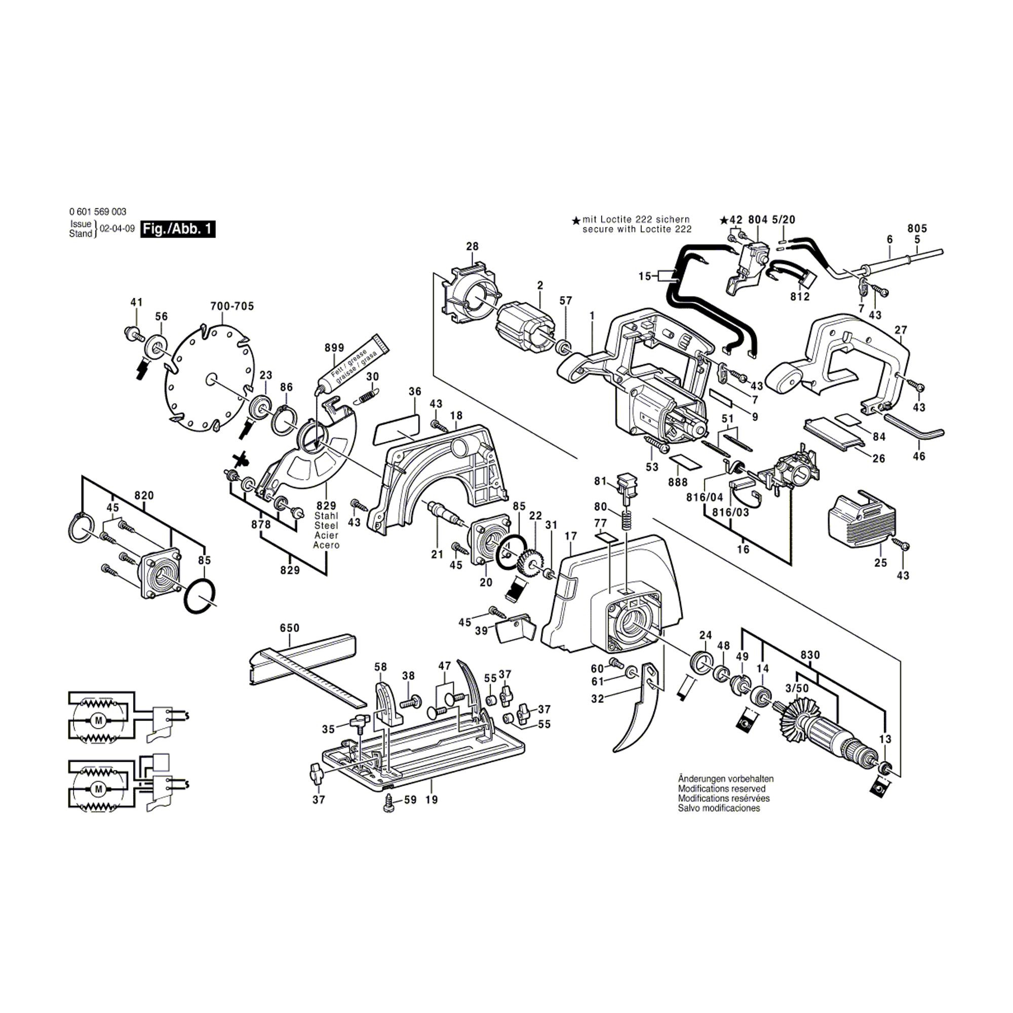 Vue éclatée Bosch GKS54 0601569003 #01