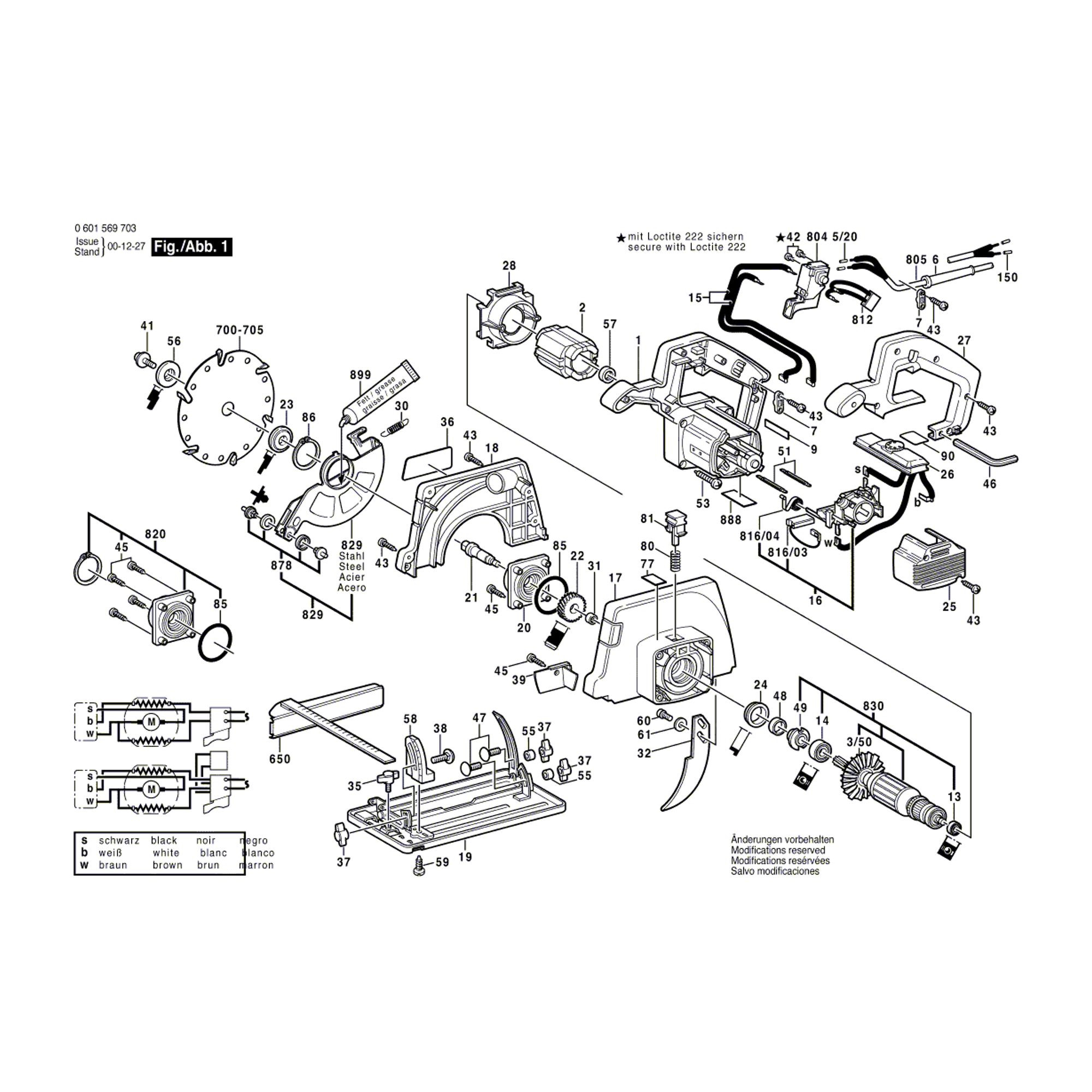 Vue éclatée Bosch GKS54CE 0601569703 #01