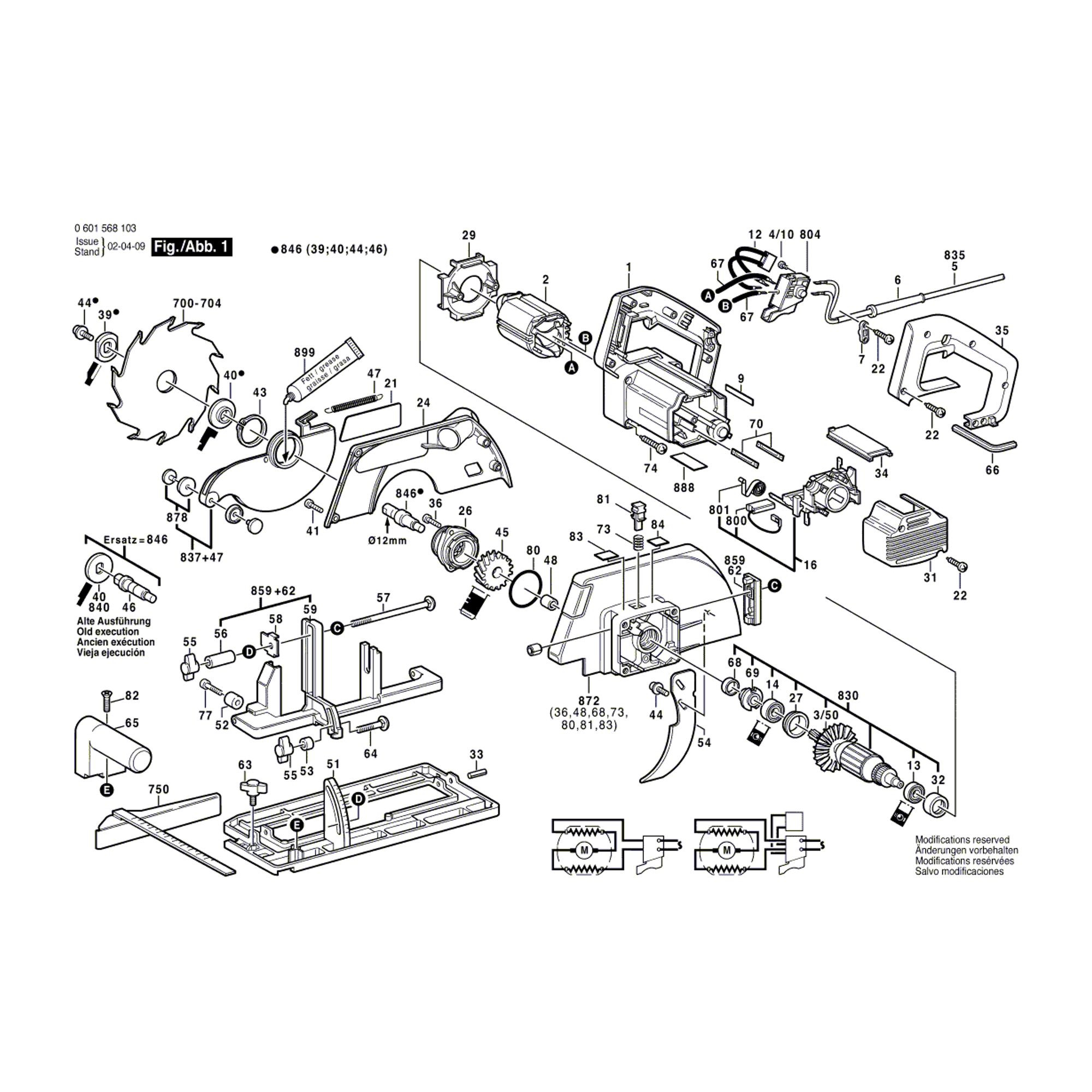 Vue éclatée Bosch GKS65 0601568103 #01