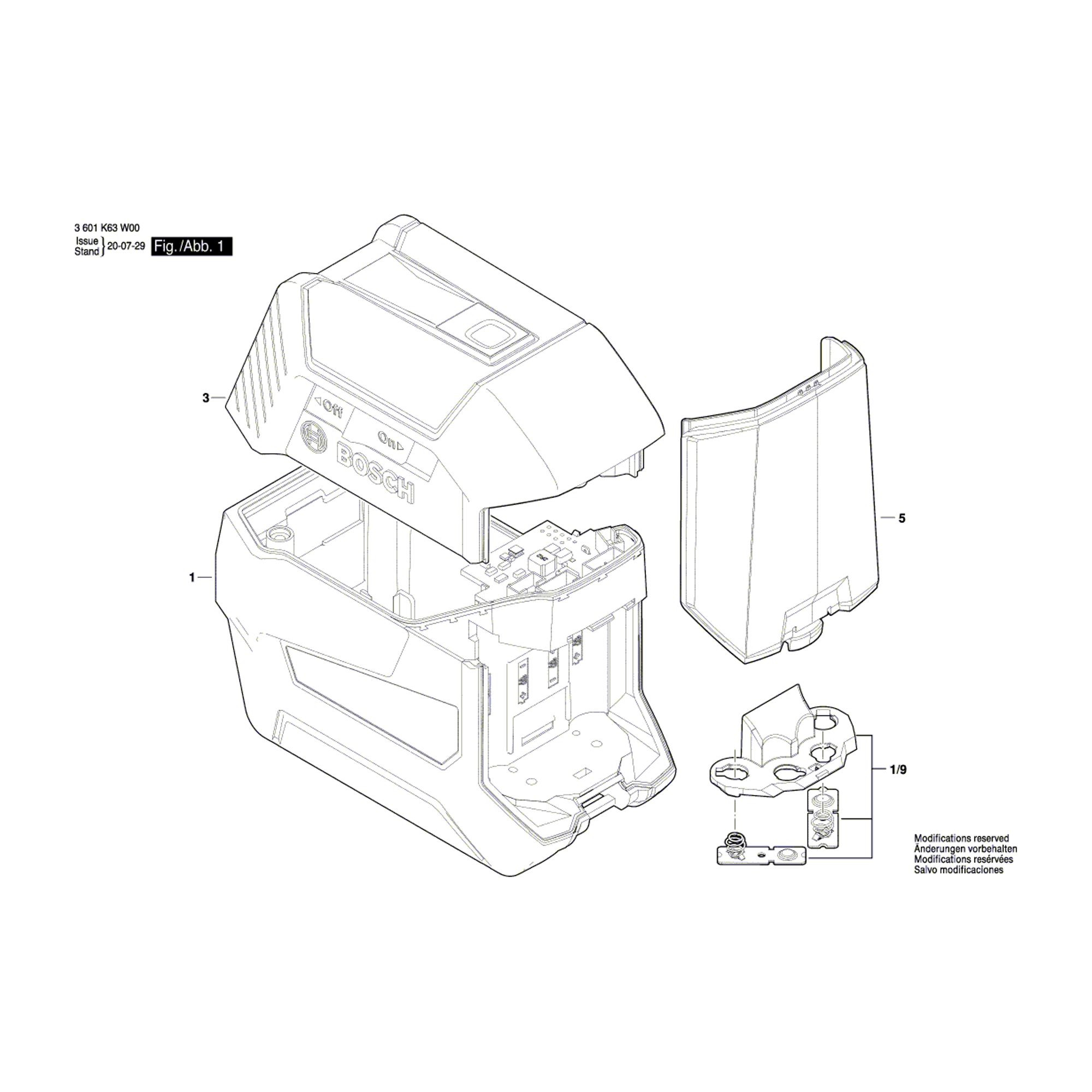 Vue éclatée Bosch GLL2-15G 3601K63W00 #01