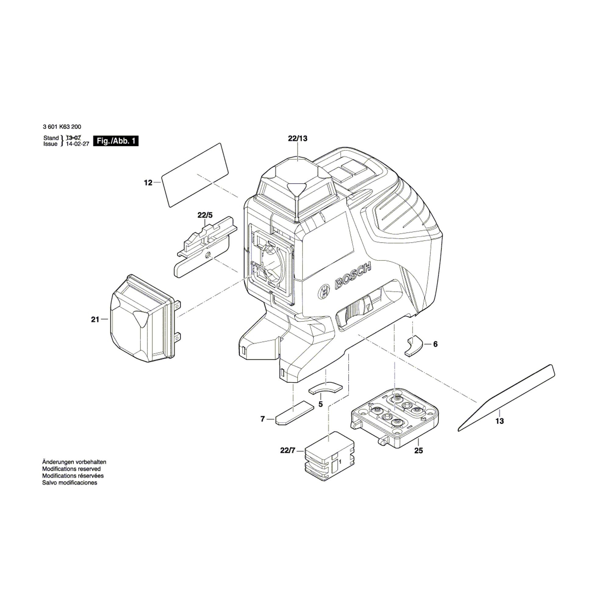 Vue éclatée Bosch GLL2-80P 3601K63200 #01