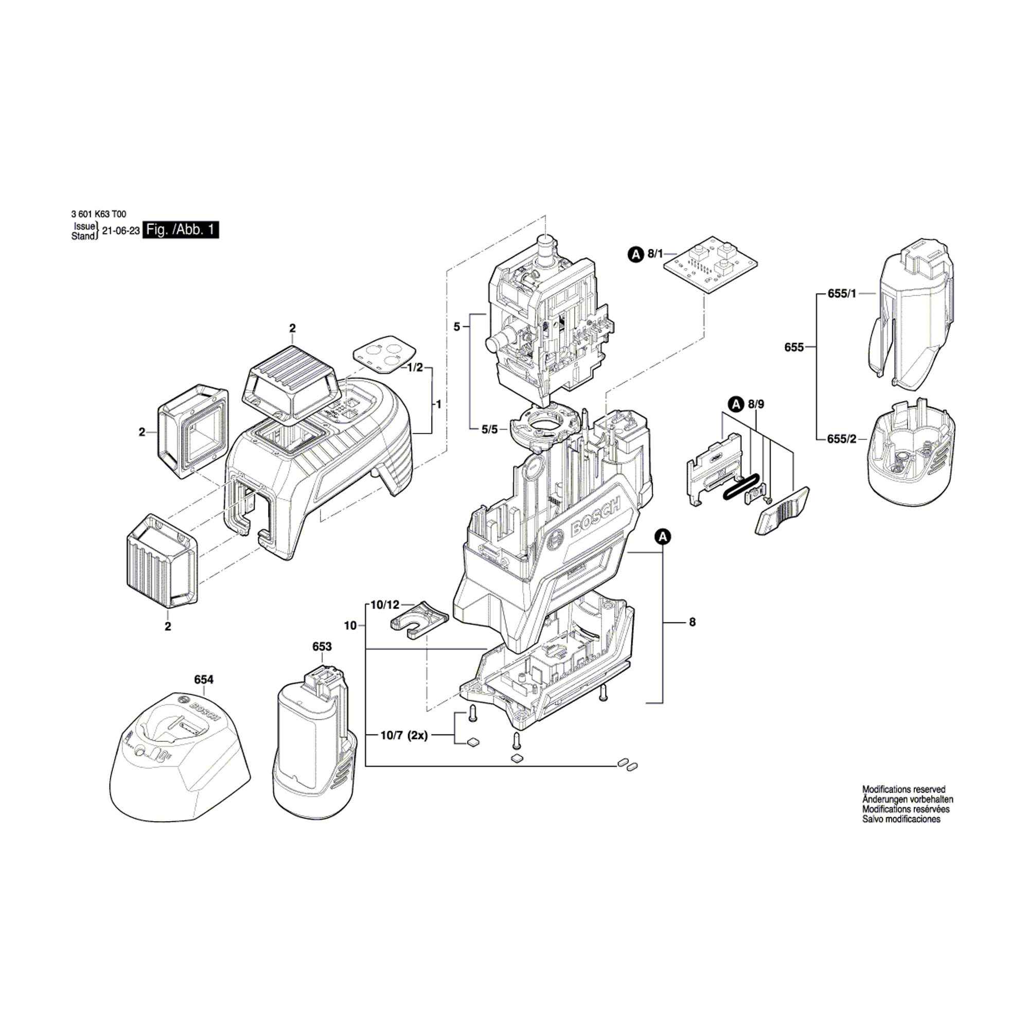 Vue éclatée Bosch GLL3-80CG 3601K63T00 #01