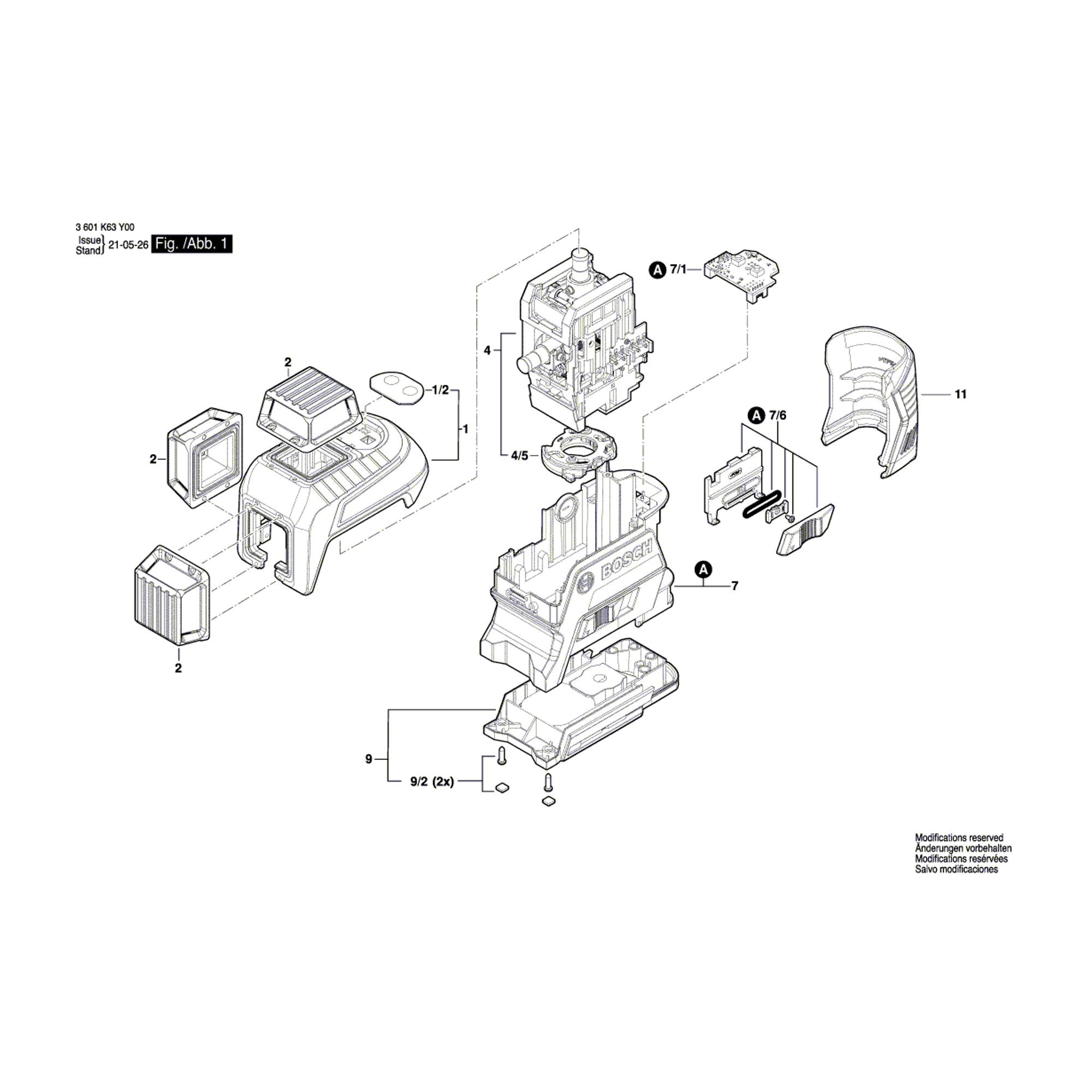 Vue éclatée Bosch GLL3-80G 3601K63Y00 #01