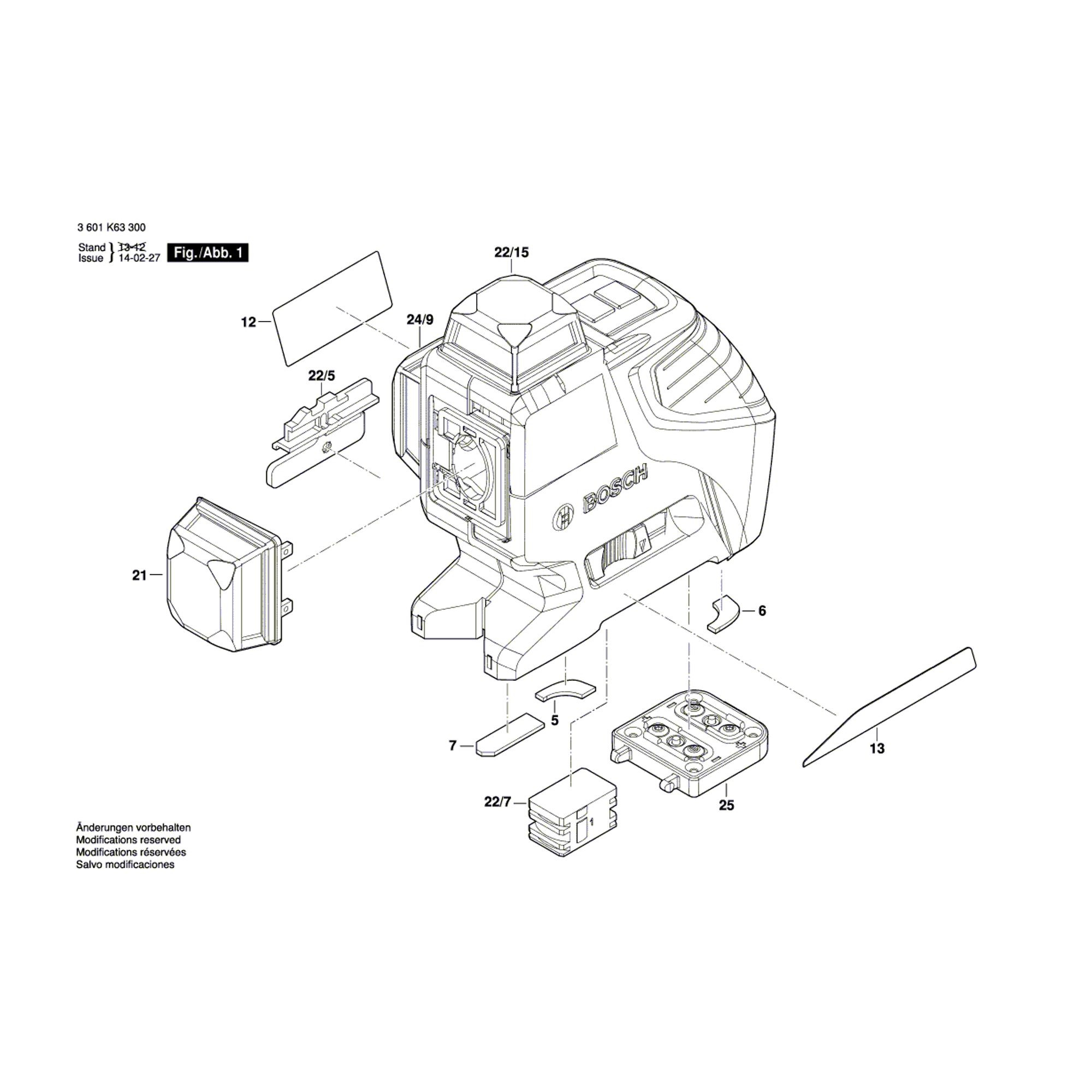 Vue éclatée Bosch GLL3-80P 3601K63300 #01