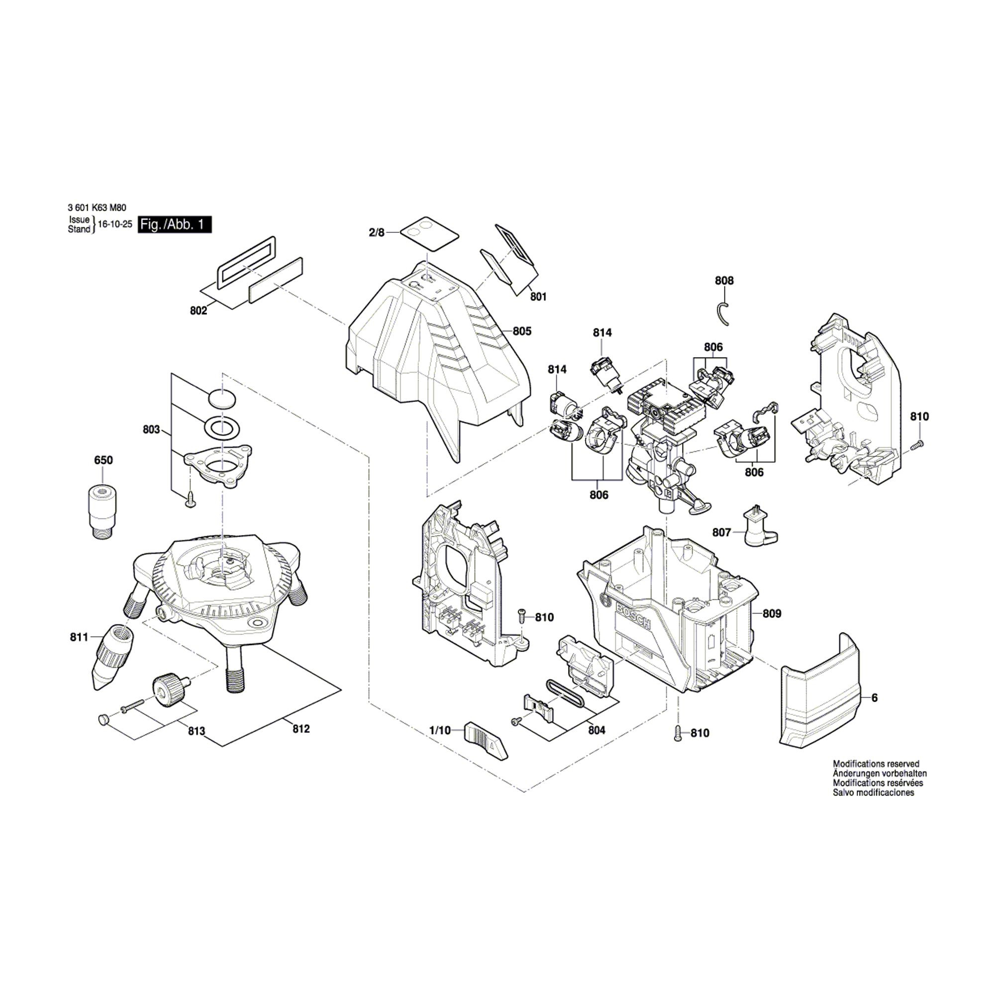 Vue éclatée Bosch GLL5-50X 3601K63F00 #01