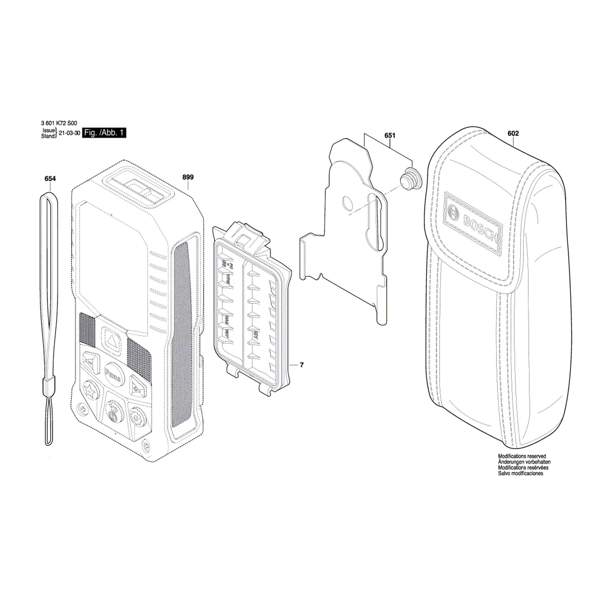 Vue éclatée Bosch GLM165-27C 3601K72T00 #01