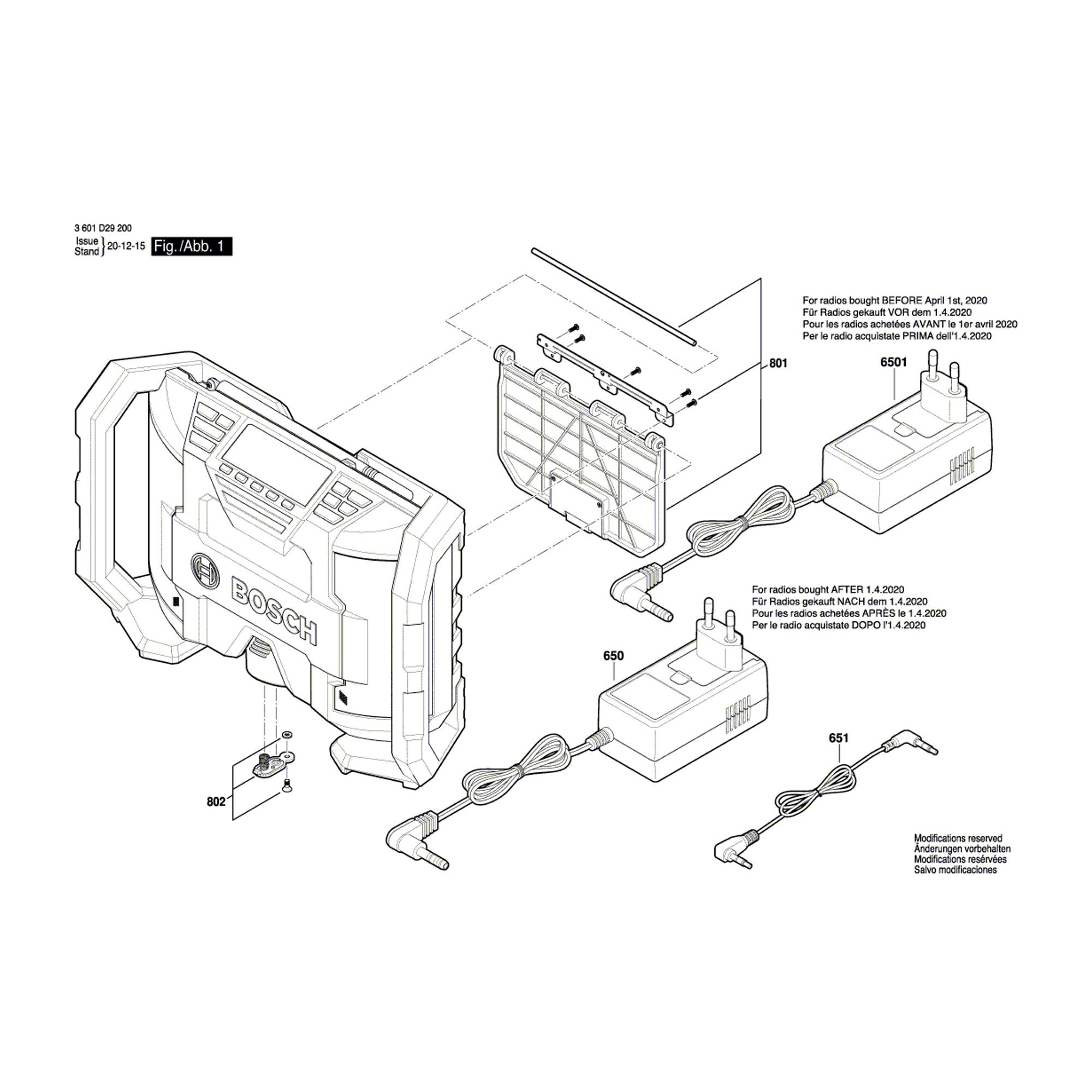 Vue éclatée Bosch GML10,8V-LI 3601D29200 #01