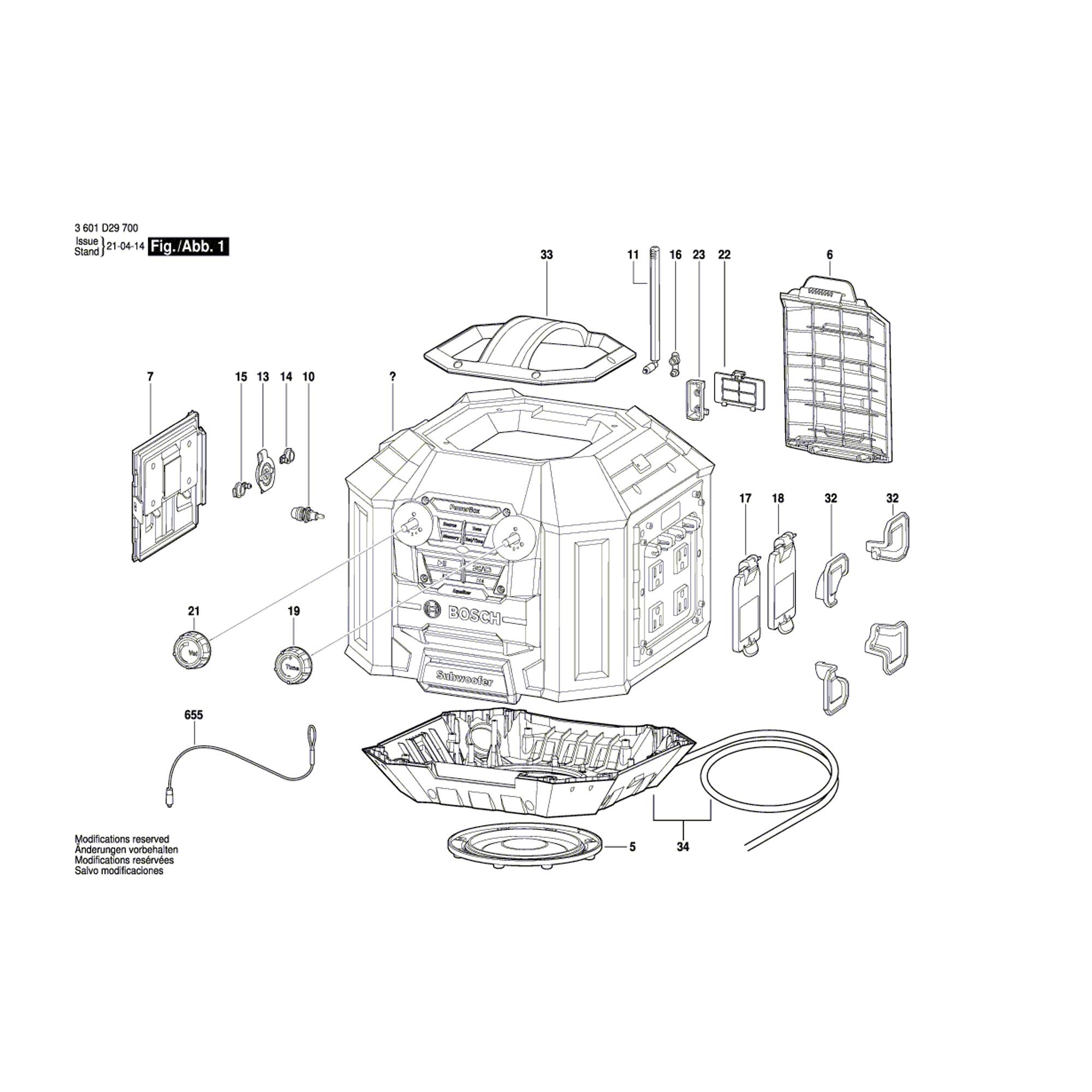 Vue éclatée Bosch GML20 3601D29700 #01