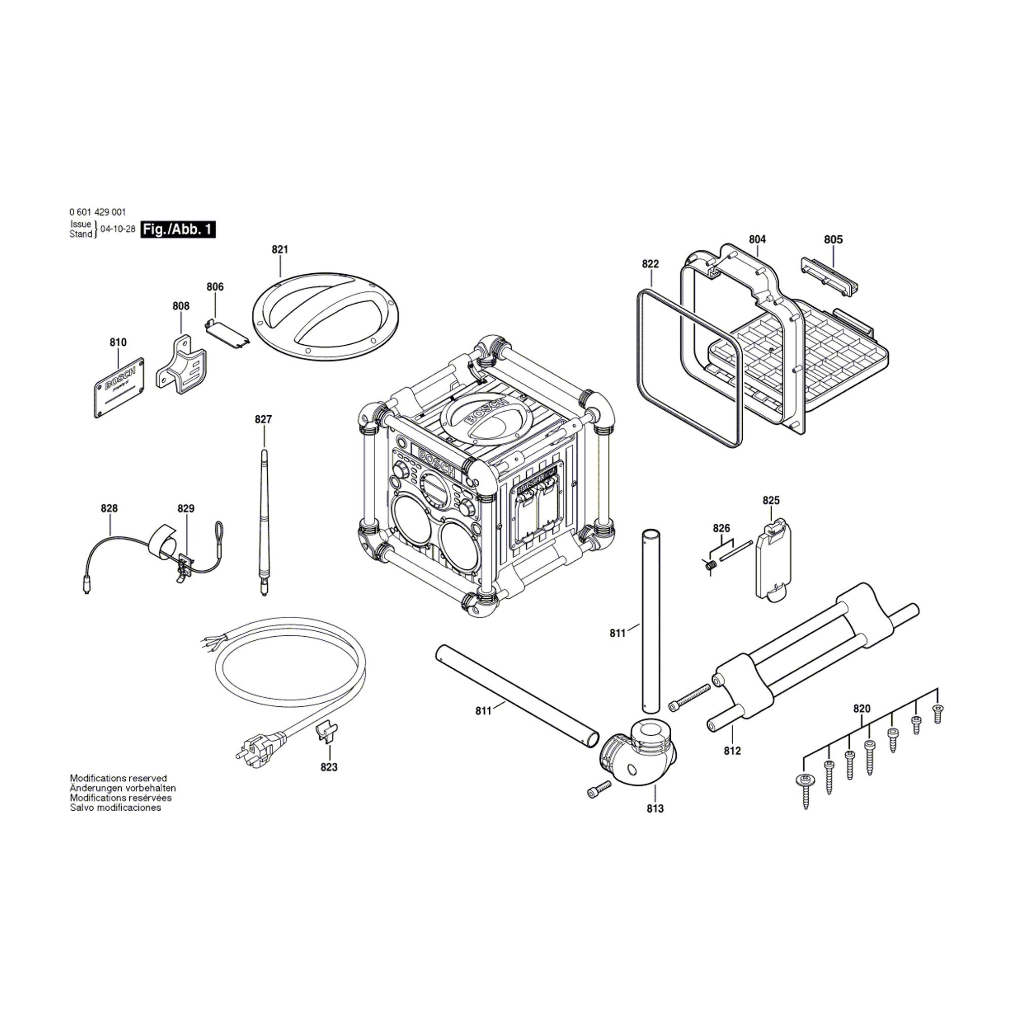 Vue éclatée Bosch GML24V-CD 0601429101 #01