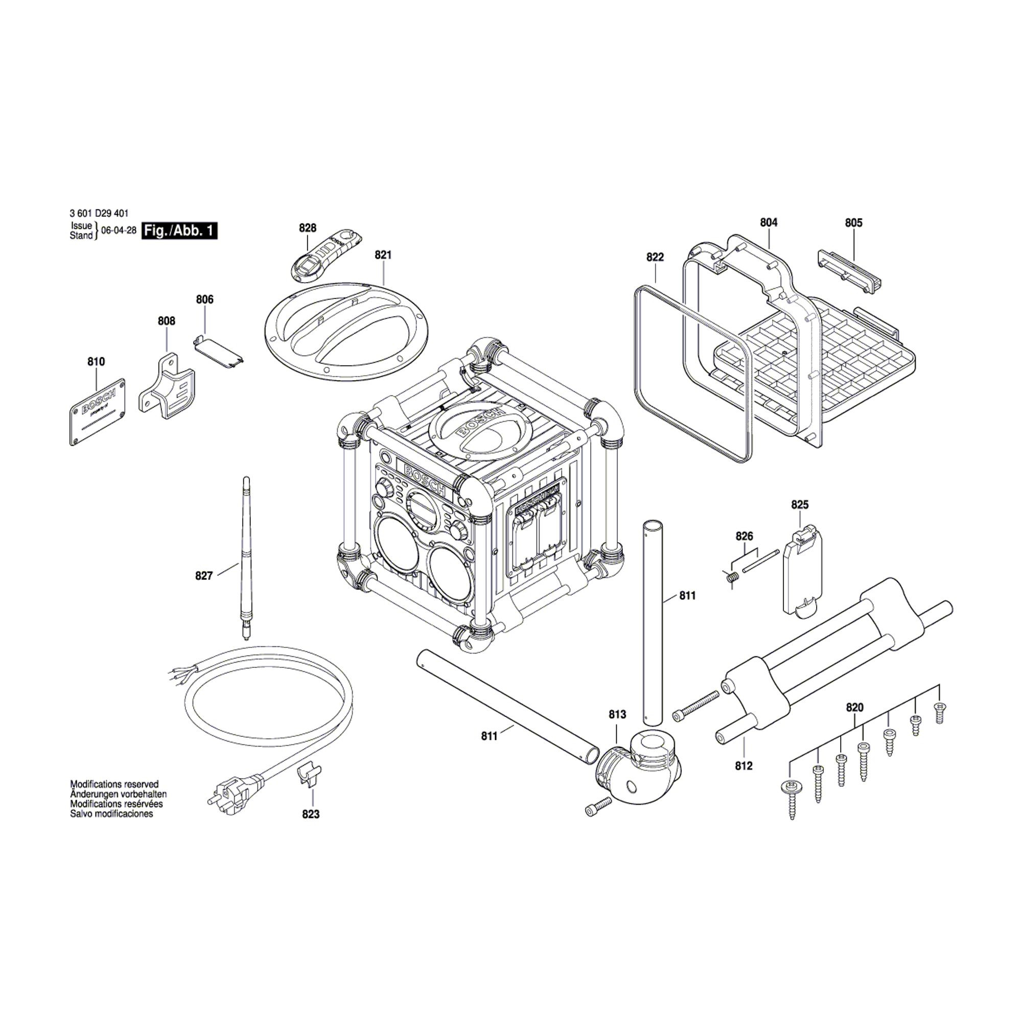 Vue éclatée Bosch GML24V-CD 3601D29501 #01