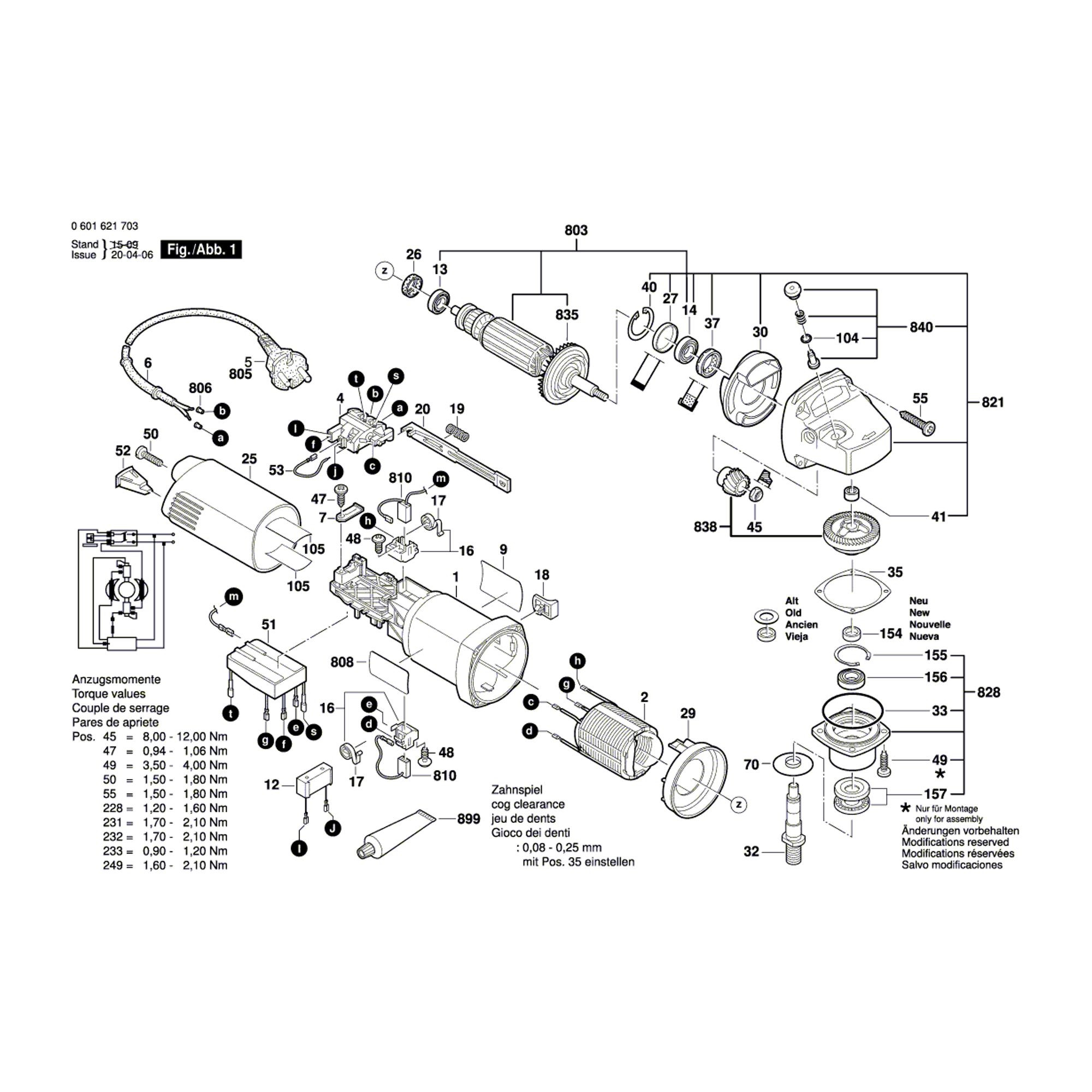 Vue éclatée Bosch GNF35CA 0601621703 #01
