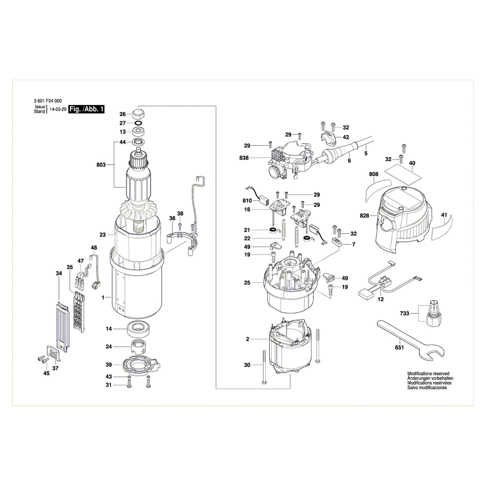 Vue éclatée Bosch GOF1600CE 3601F24000 #01