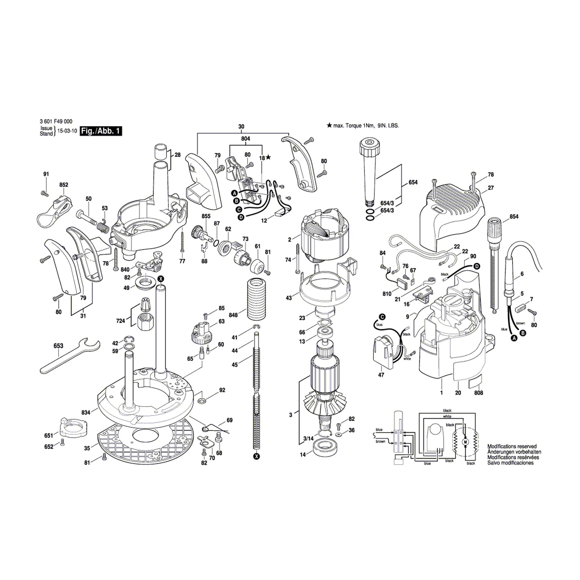 Vue éclatée Bosch GOF2000CE 3601F49000 #01