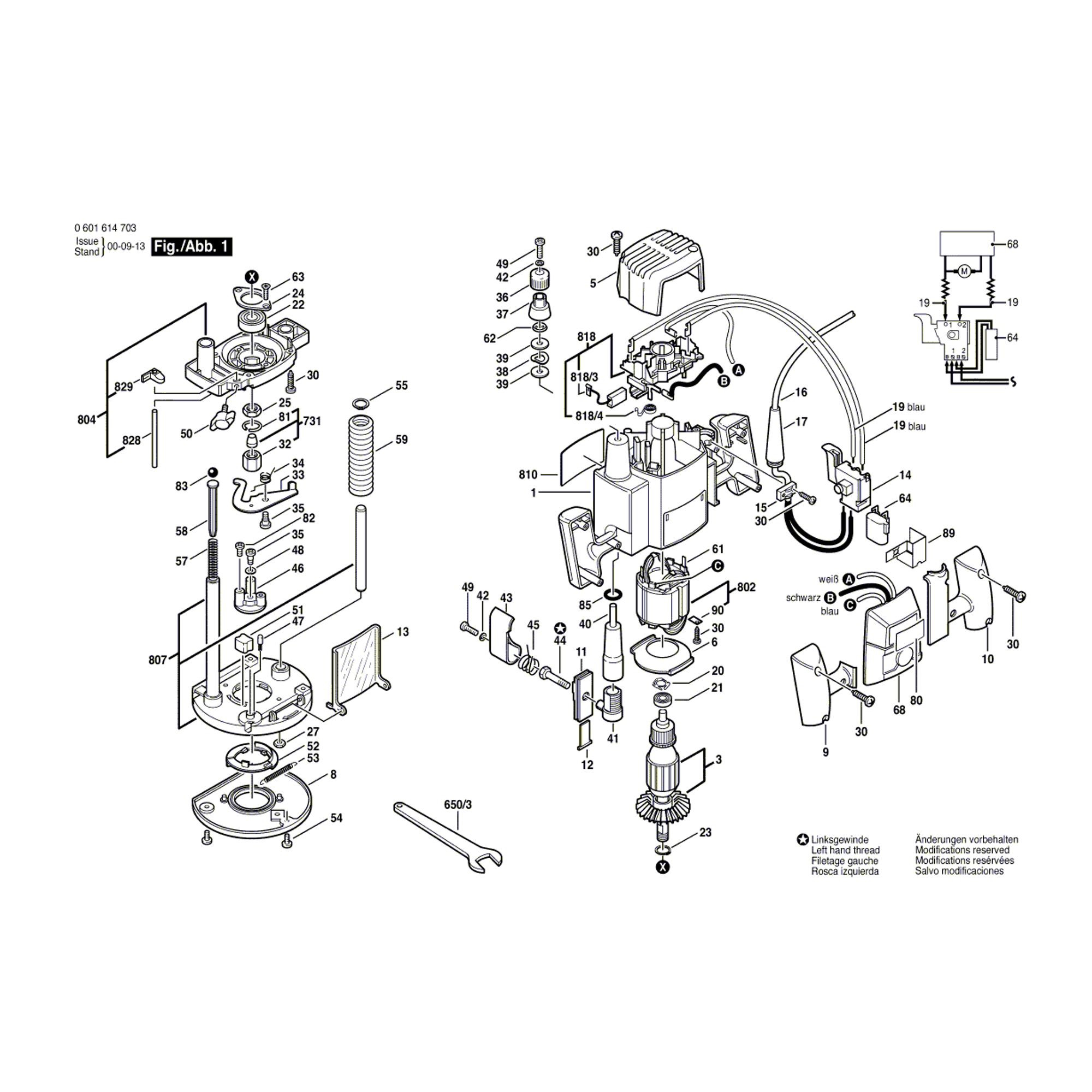 Vue éclatée Bosch GOF900ACE 0601614703 #01