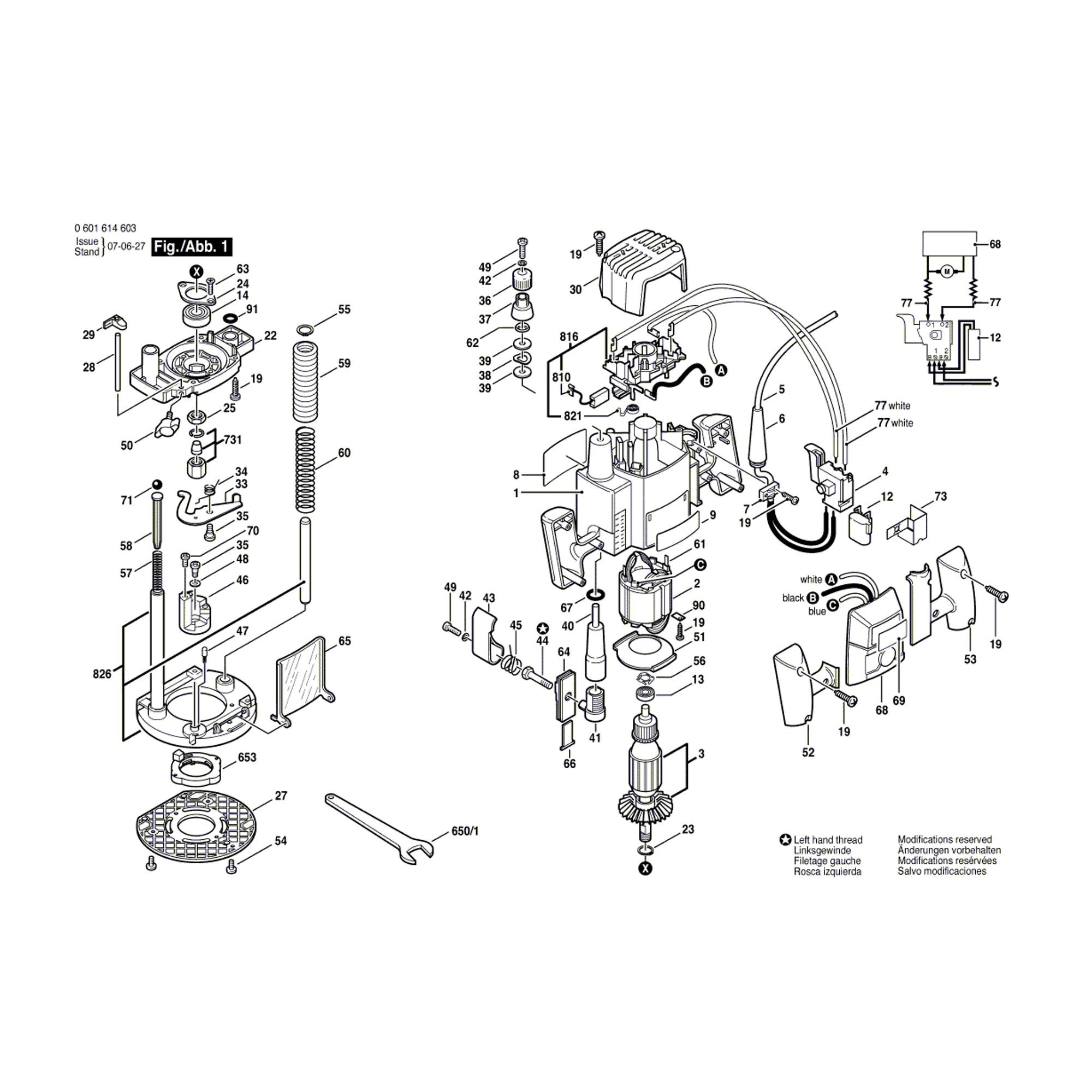 Vue éclatée Bosch GOF900CE 0601614603 #01