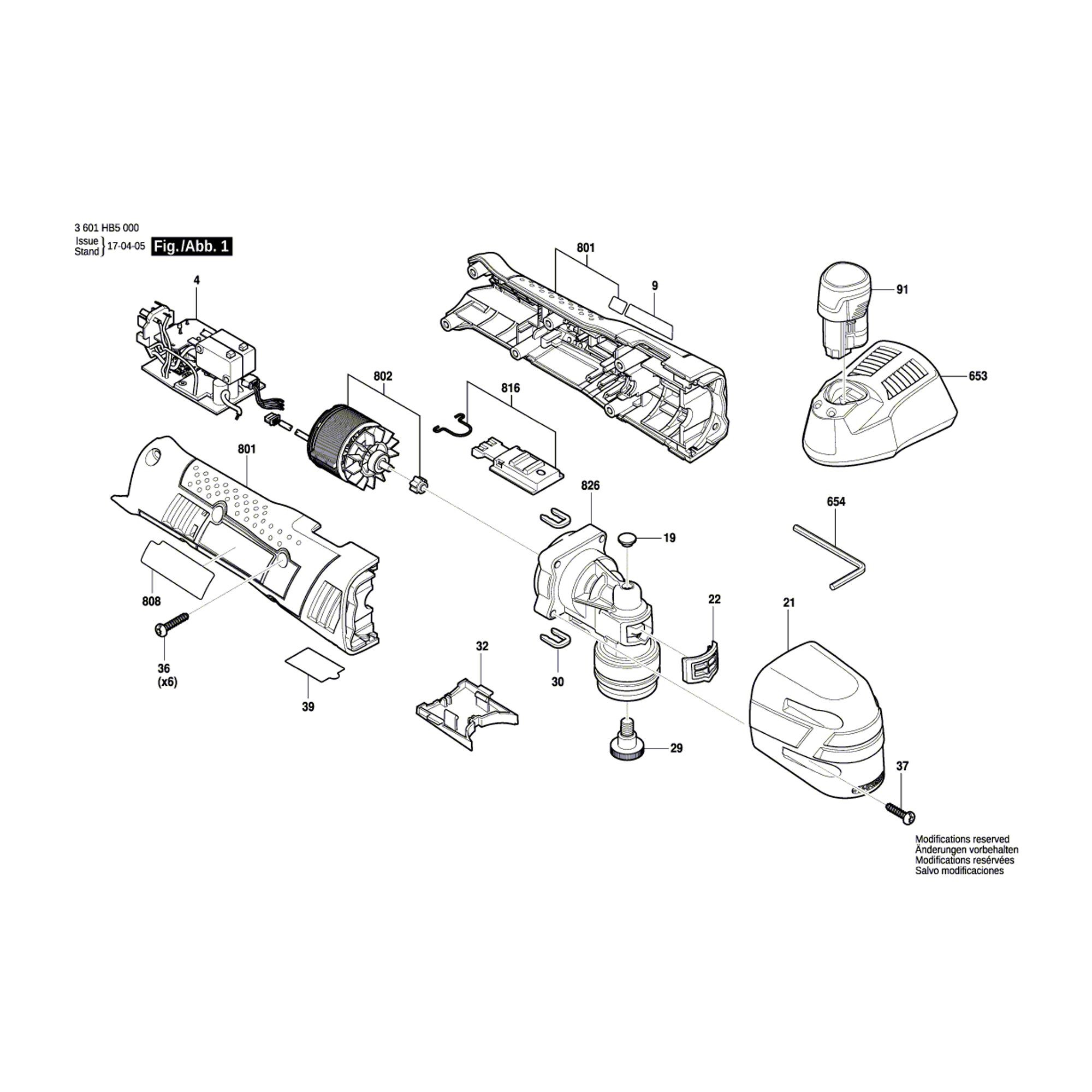 Vue éclatée Bosch GOP12V-28 3601HB5000 #01