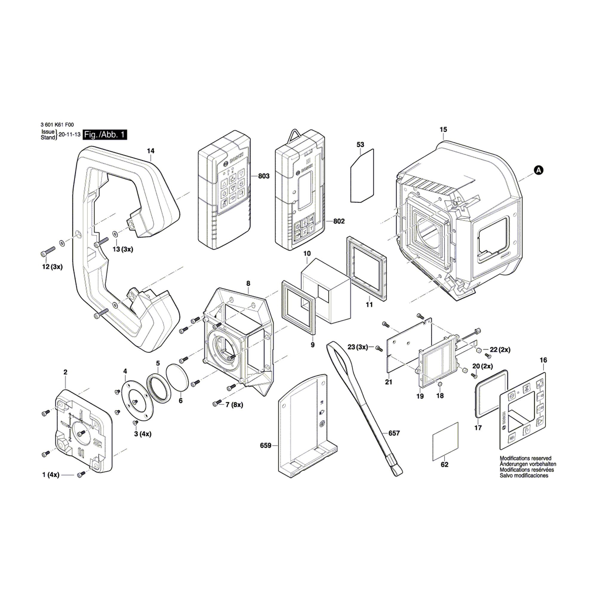 Vue éclatée Bosch GRL650CHVG 3601K61V00 #01