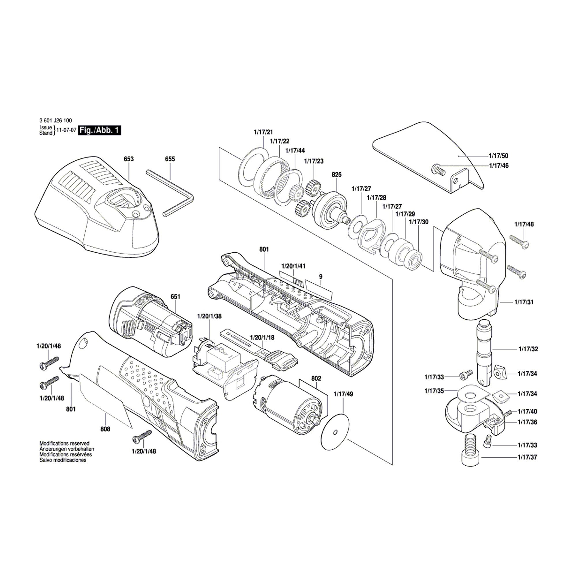 Vue éclatée Bosch GSC10,8V-LI 3601J26100 #01