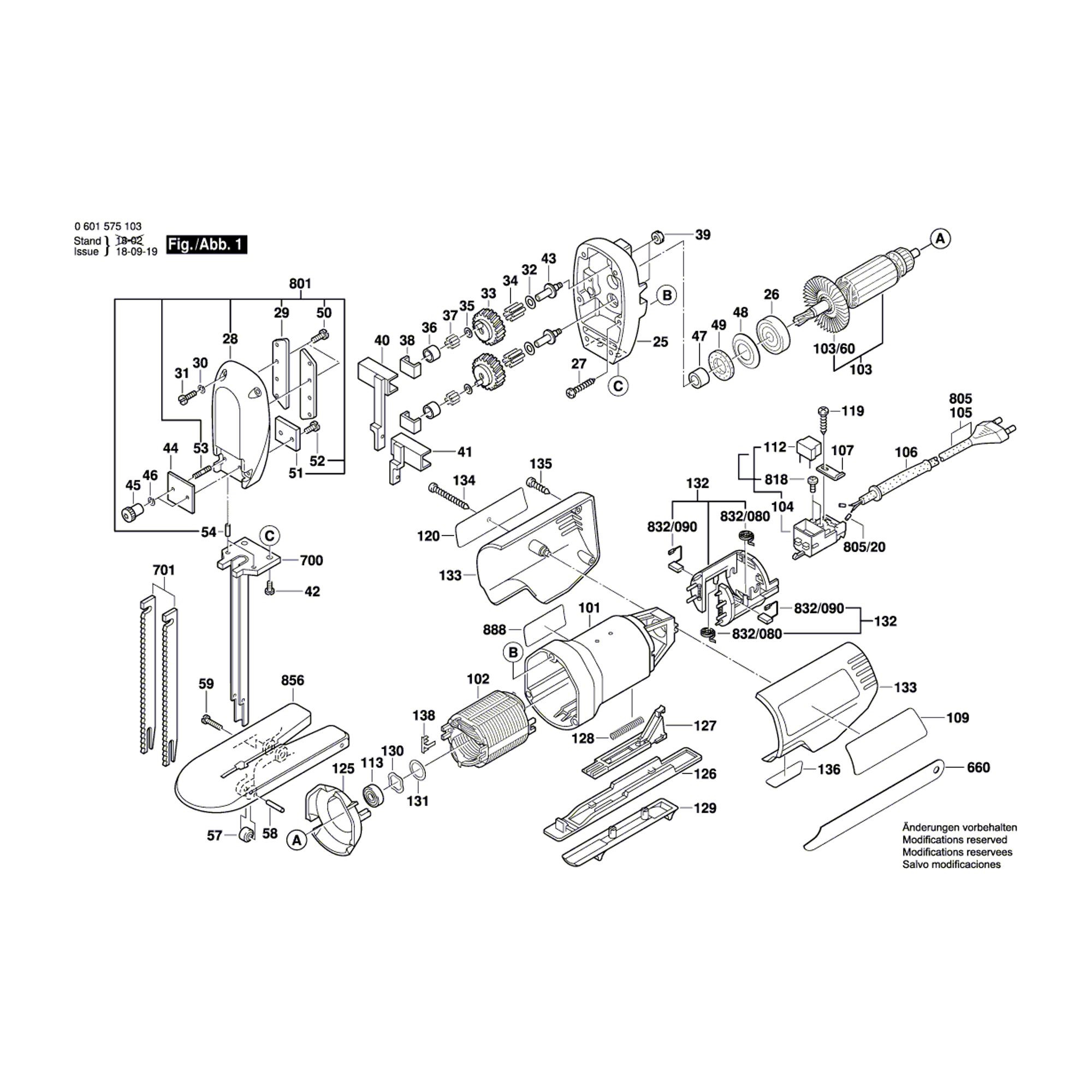 Vue éclatée Bosch GSG300 0601575103 #01