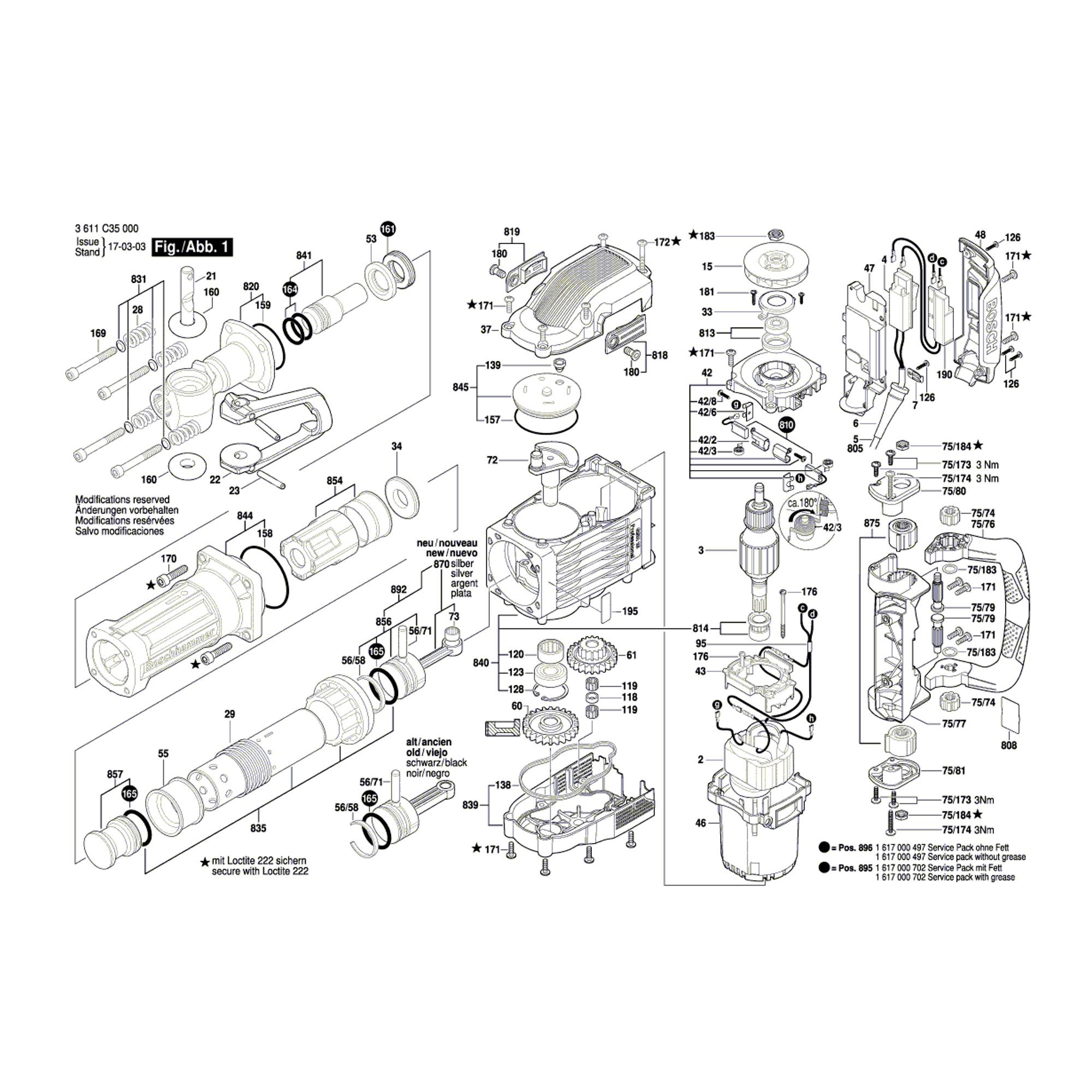 Vue éclatée Bosch GSH16-28 3611C35000 #01
