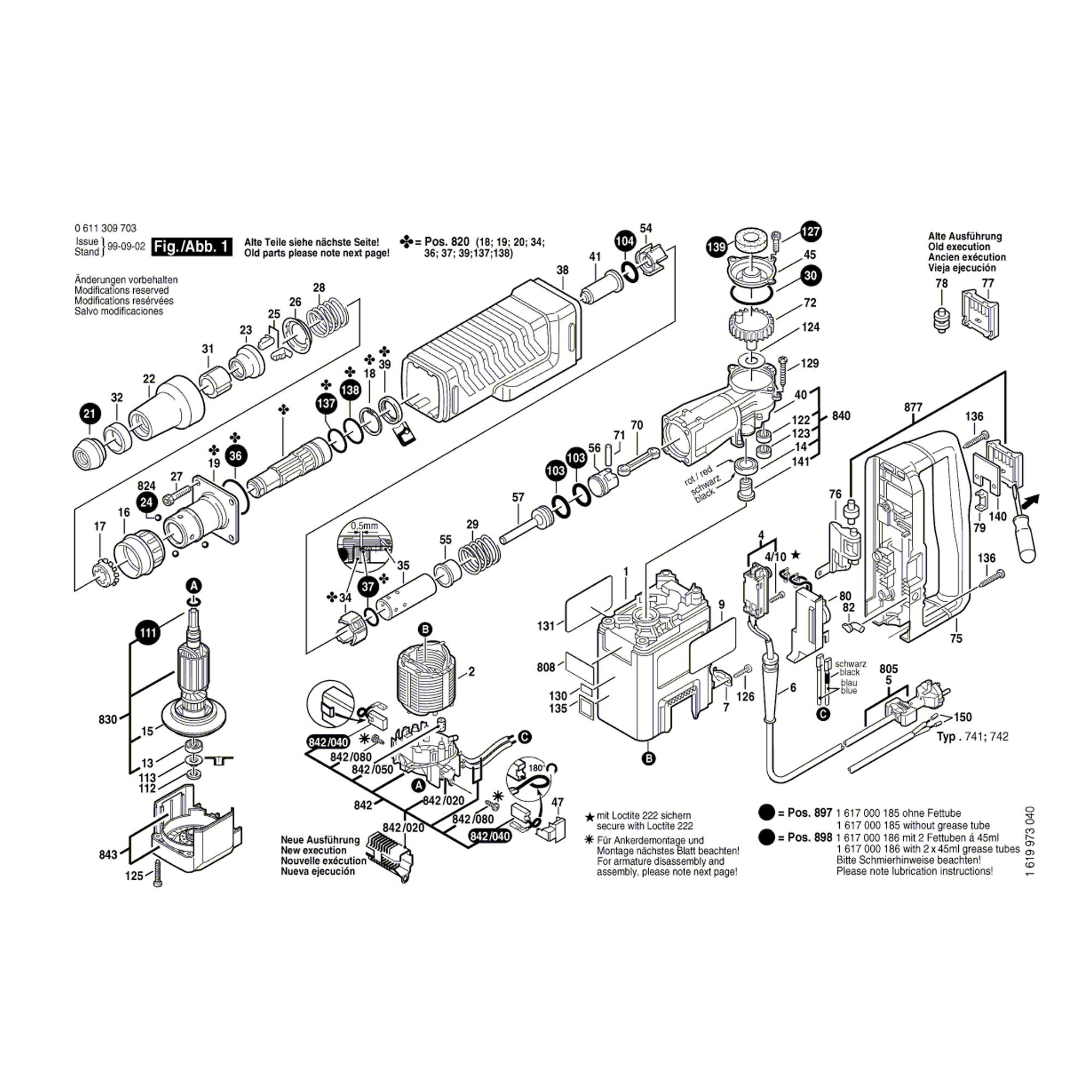 Vue éclatée Bosch GSH5CE 0611309703 #01