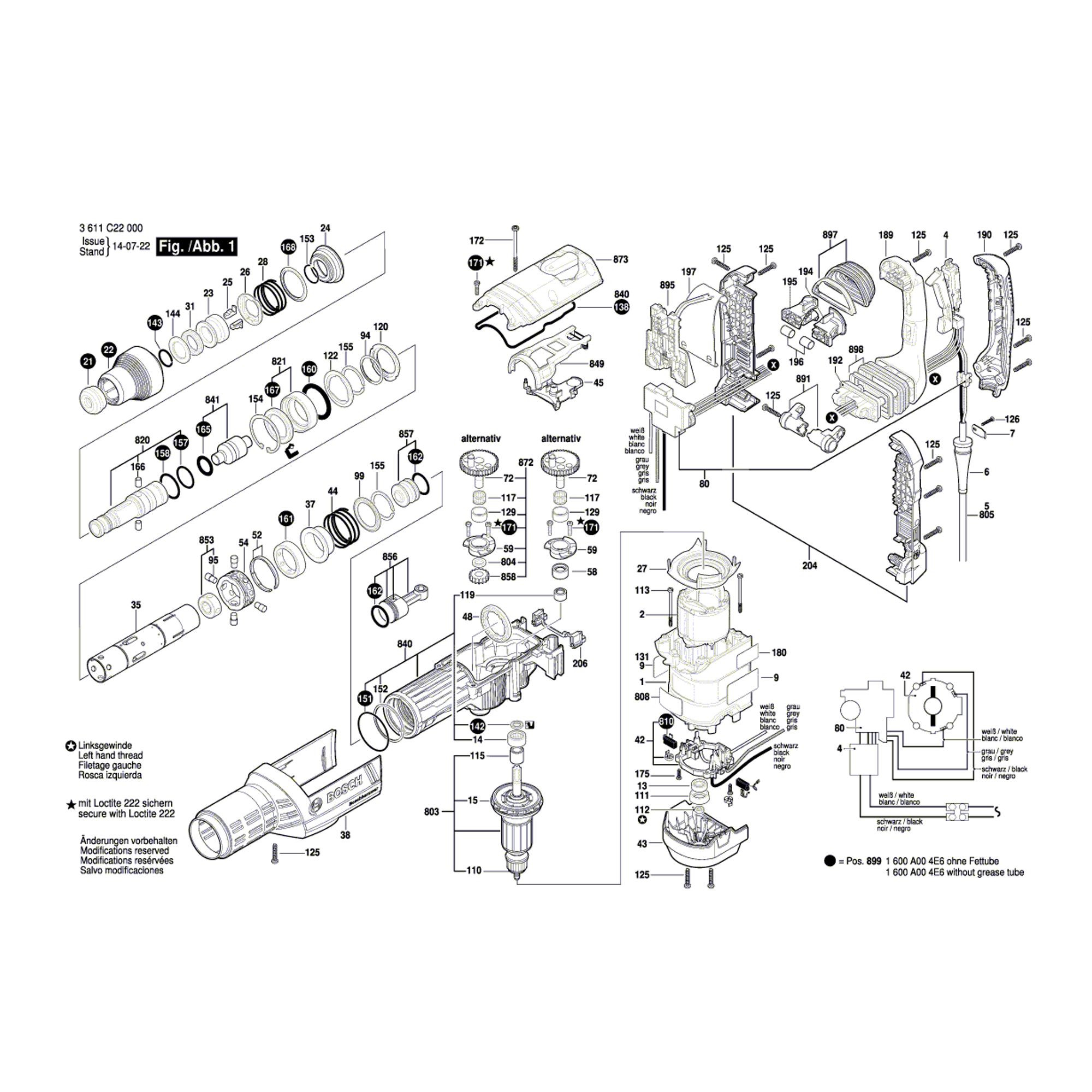 Vue éclatée Bosch GSH7VC 3611C22000 #01