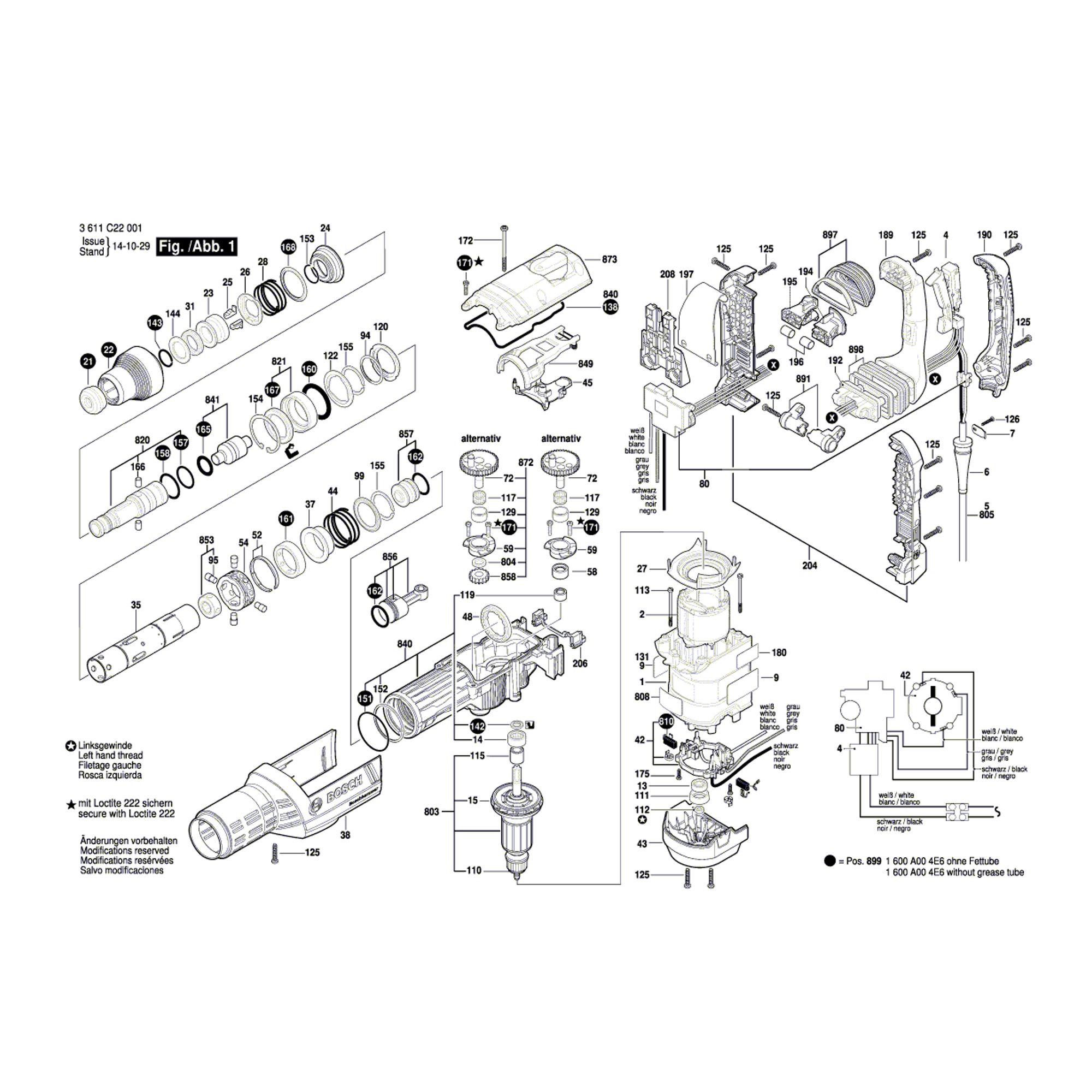 Vue éclatée Bosch GSH7VC 3611C22001 #01