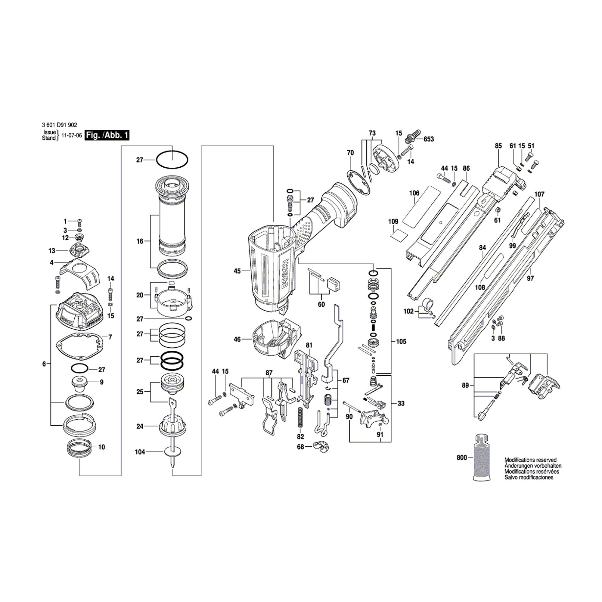 clous bande tête D 34° lisse cloueuse pneumatique GSN90-34DK BOSCH