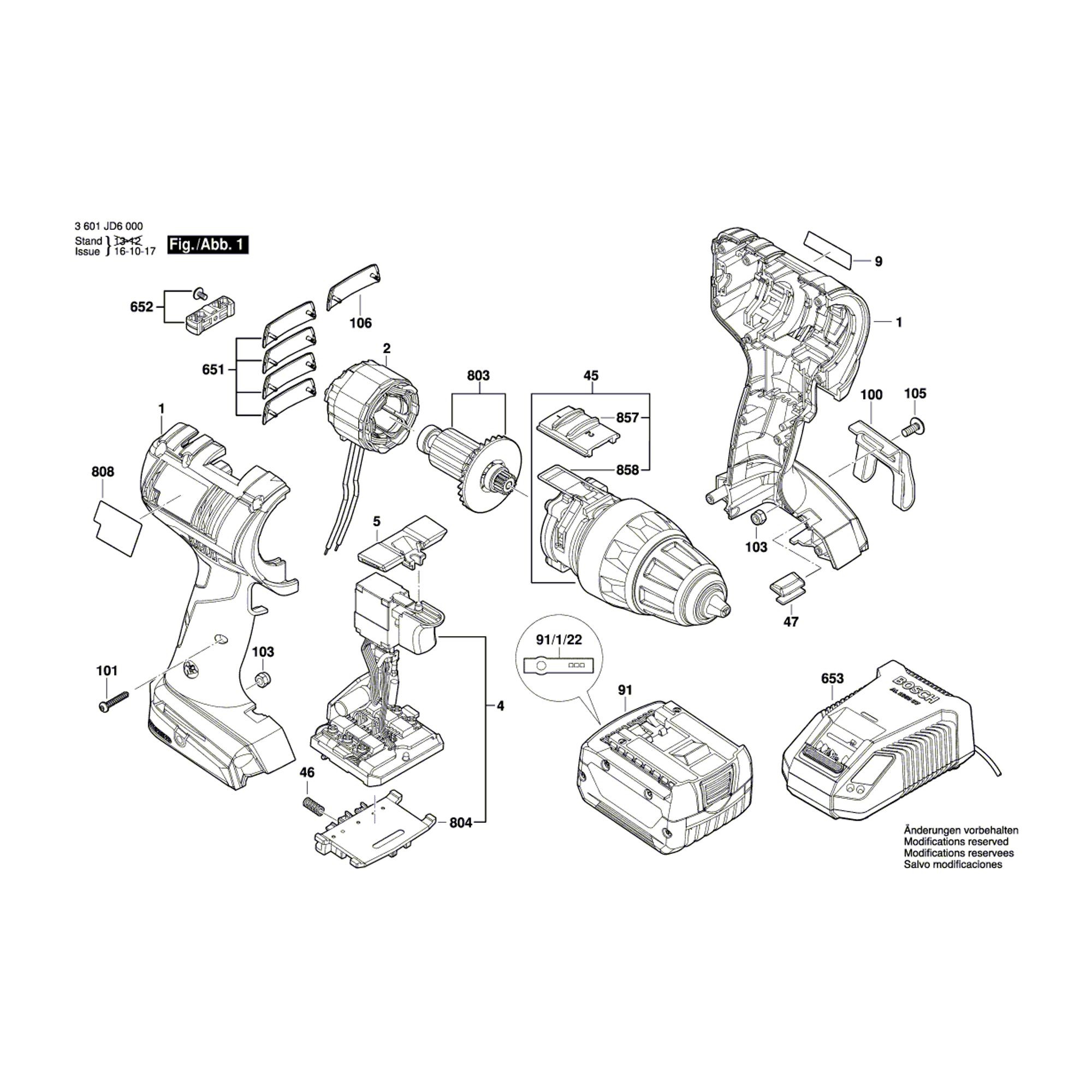 Vue éclatée Bosch GSR14,4V-EC 3601JD6000 #01
