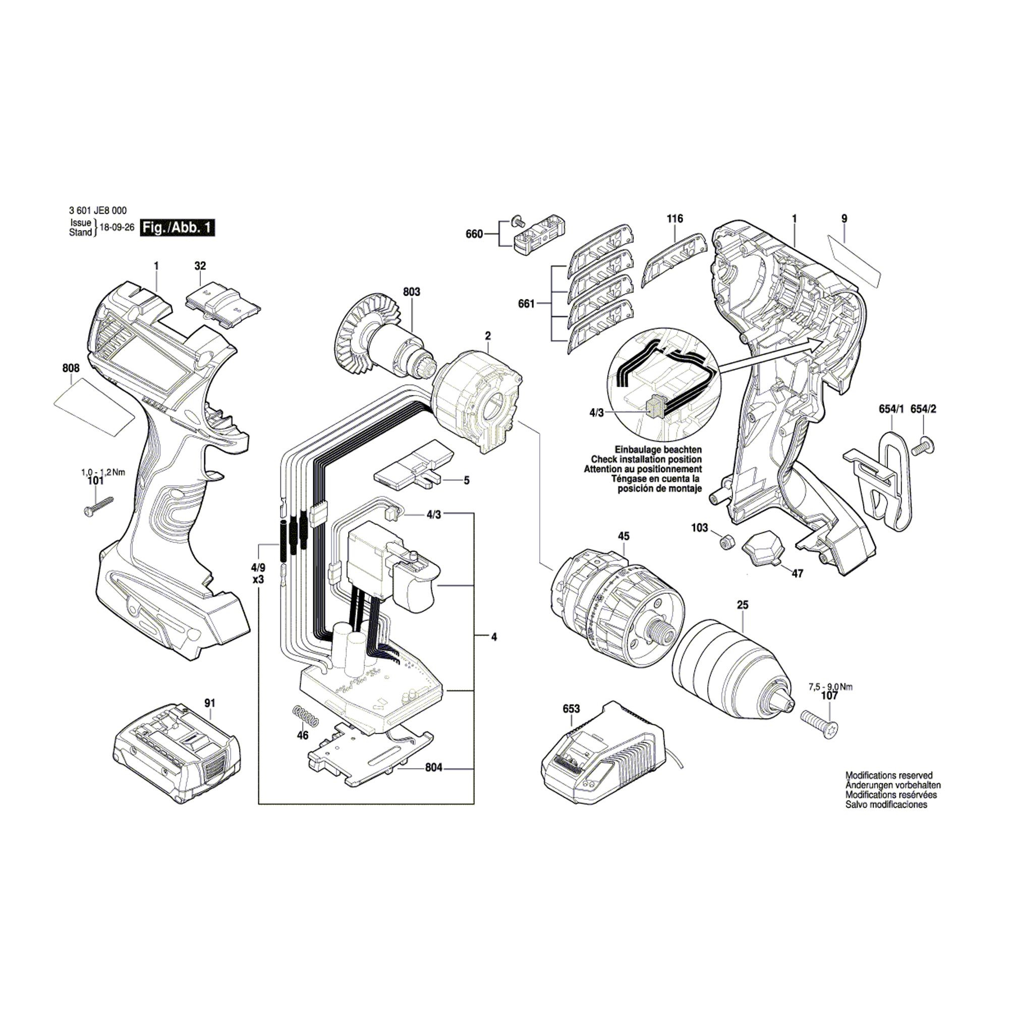 Vue éclatée Bosch GSR14,4V-EC 3601JE8000 #01