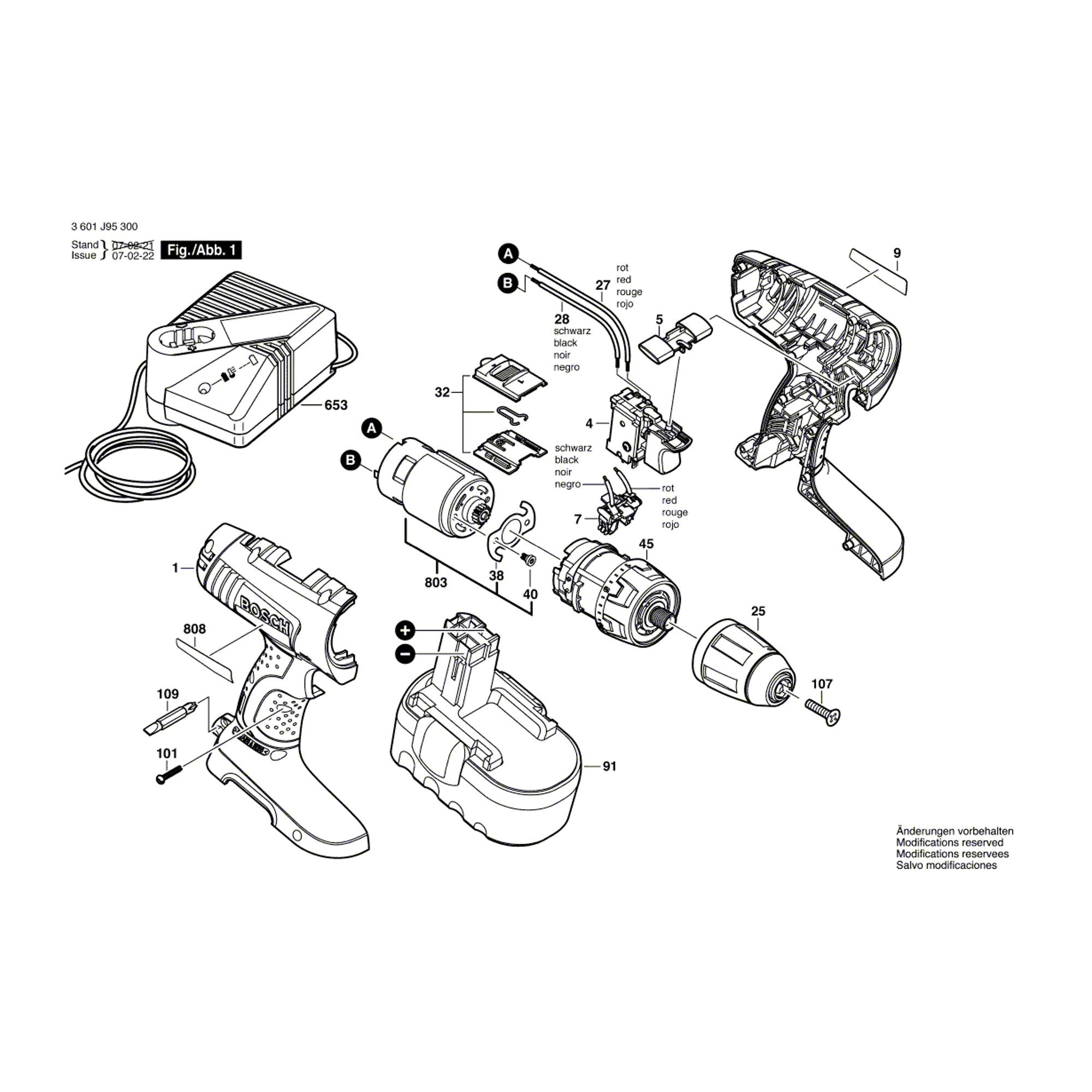 Vue éclatée Bosch GSR18V 3601J95300 #01