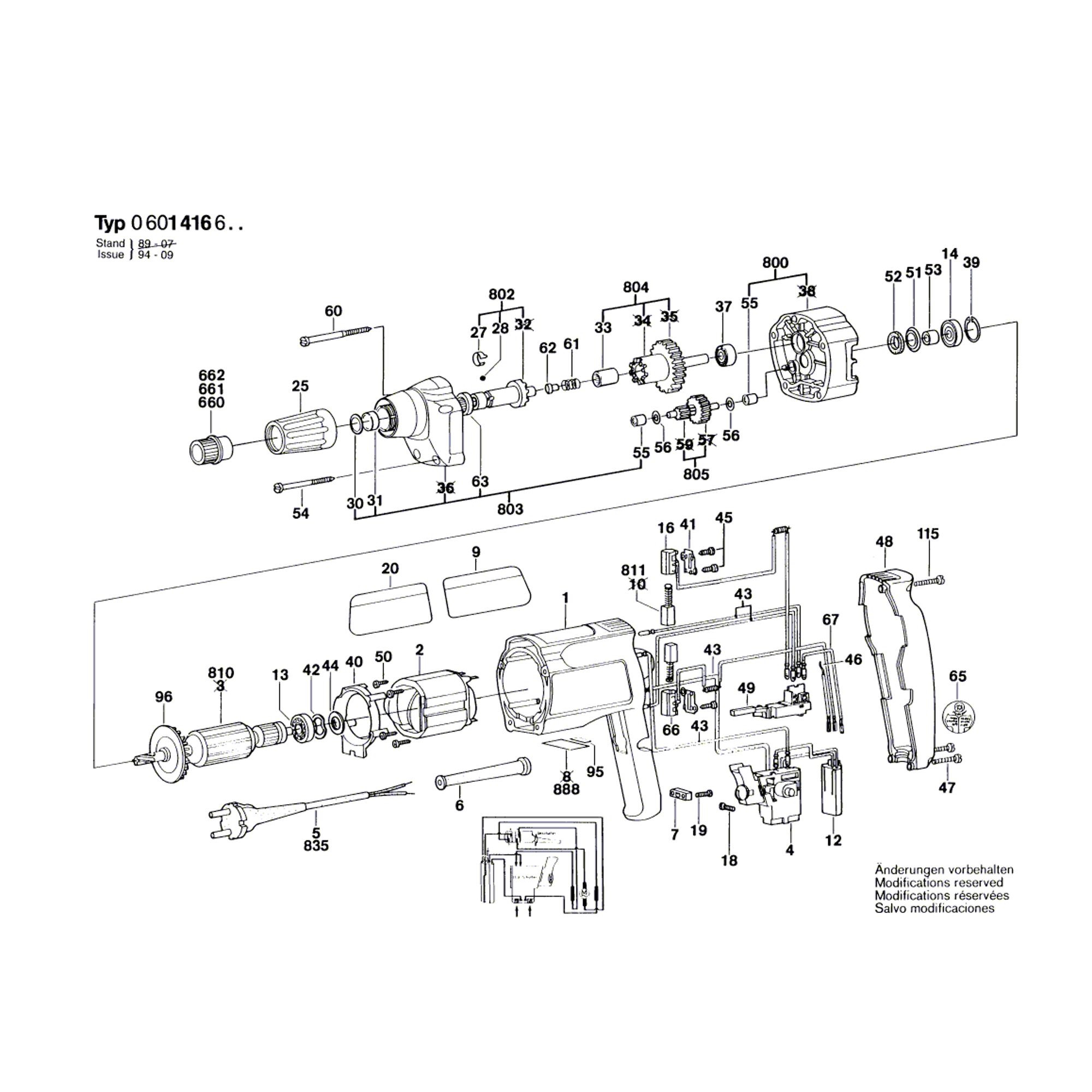 Vue éclatée Bosch GSR6-16TE 0601416603 #01