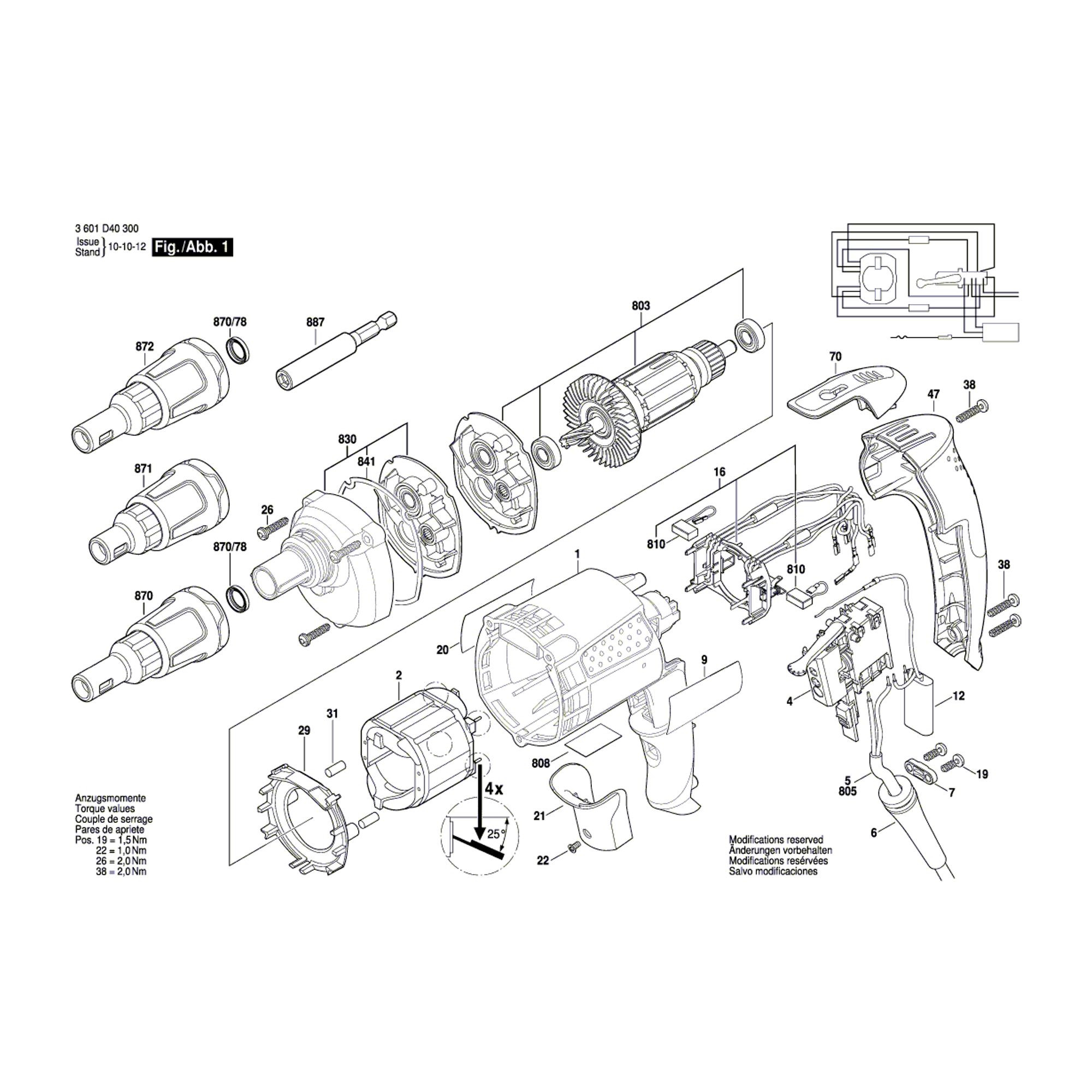 Vue éclatée Bosch GSR6-45TE 3601D40303 #01