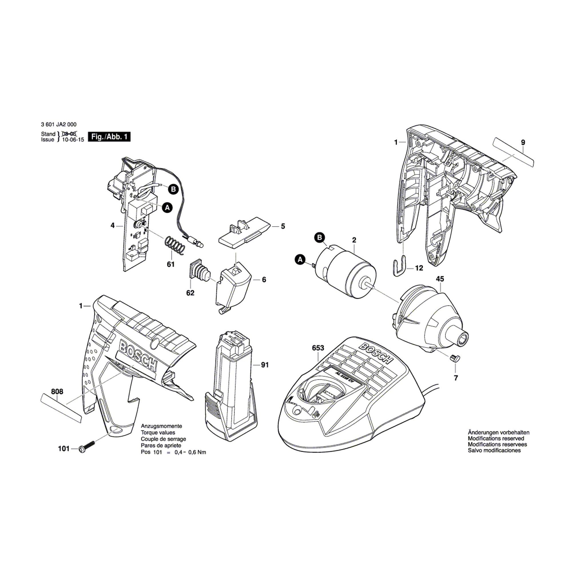 Vue éclatée Bosch GSRProdrive 3601JA2000 #01