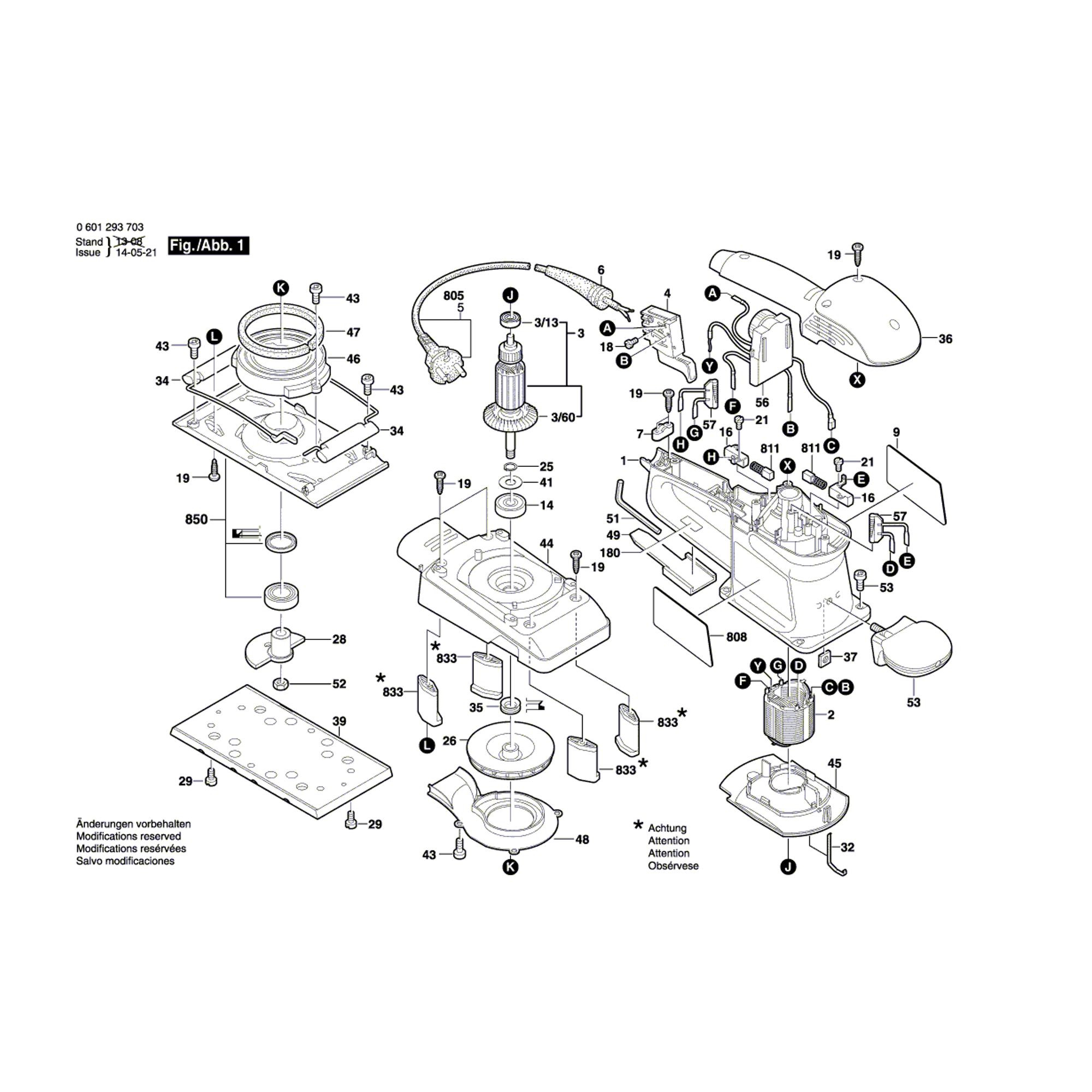 Vue éclatée Bosch GSS280AE 0601293703 #01