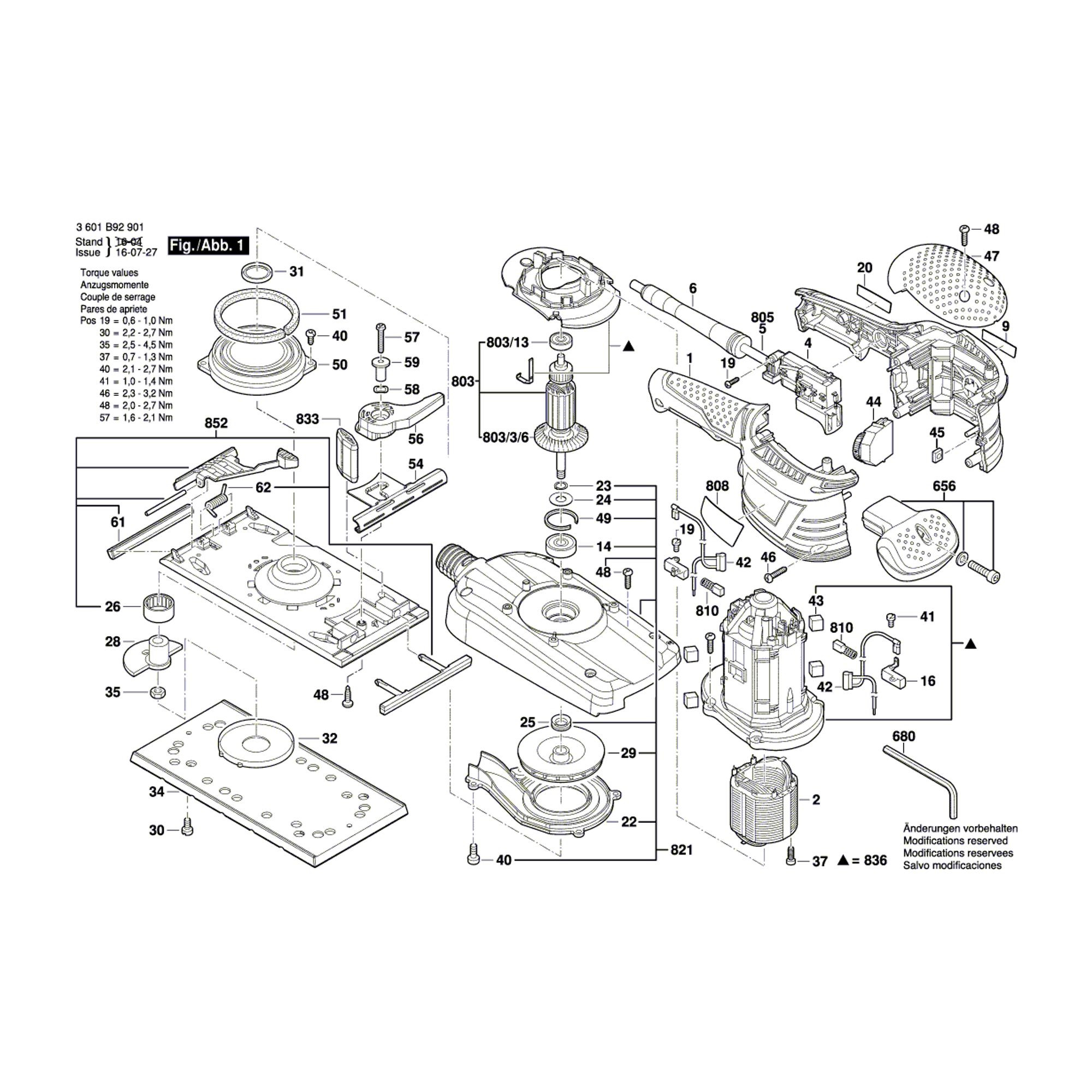 Vue éclatée Bosch GSS280AVE 3601B92901 #01