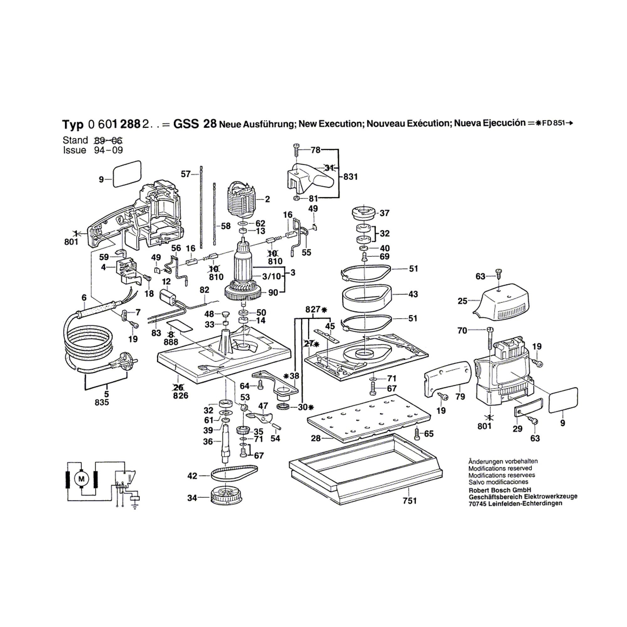 Vue éclatée Bosch GSS28 0601288203 #01