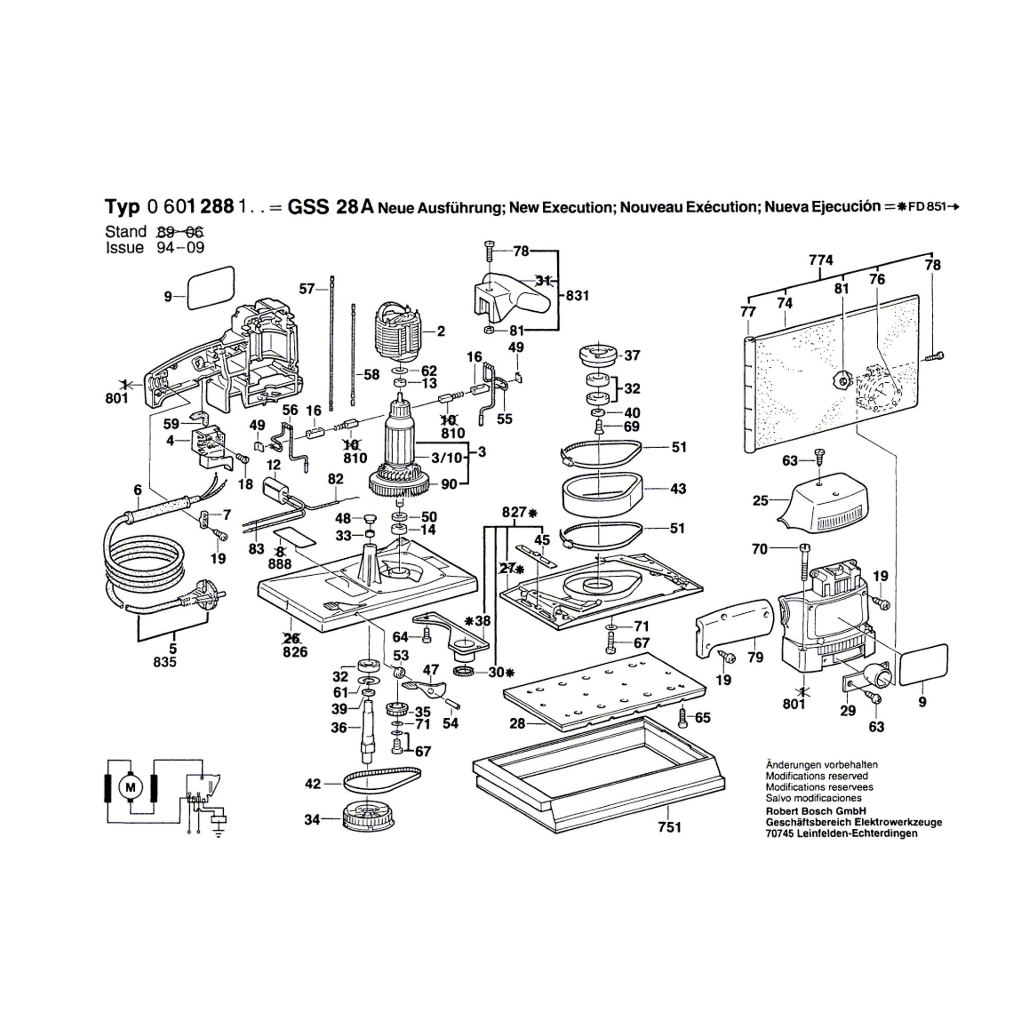 Vue éclatée Bosch GSS28A 0601288103 #01