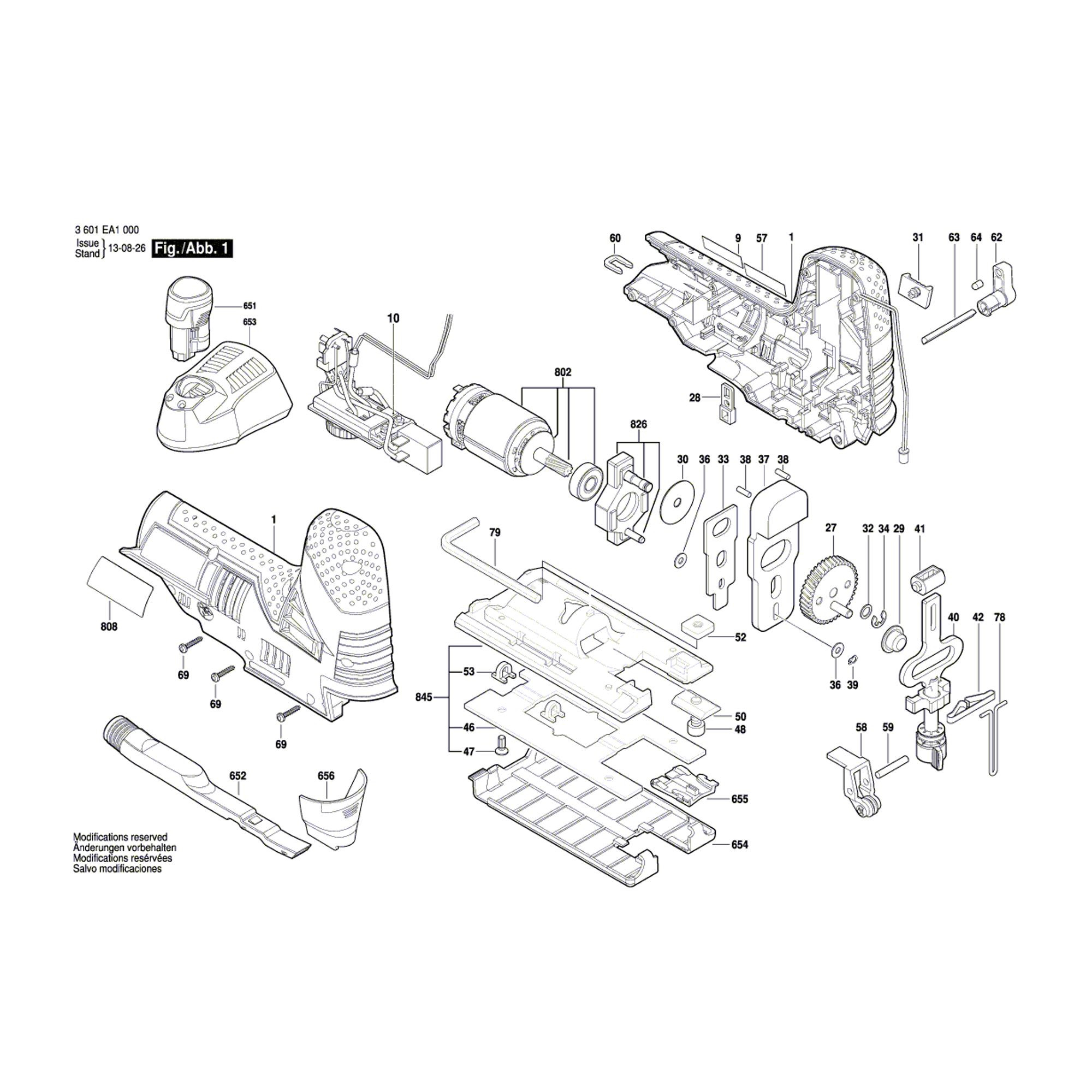 Vue éclatée Bosch GST12V-70 3601EA1001 #01