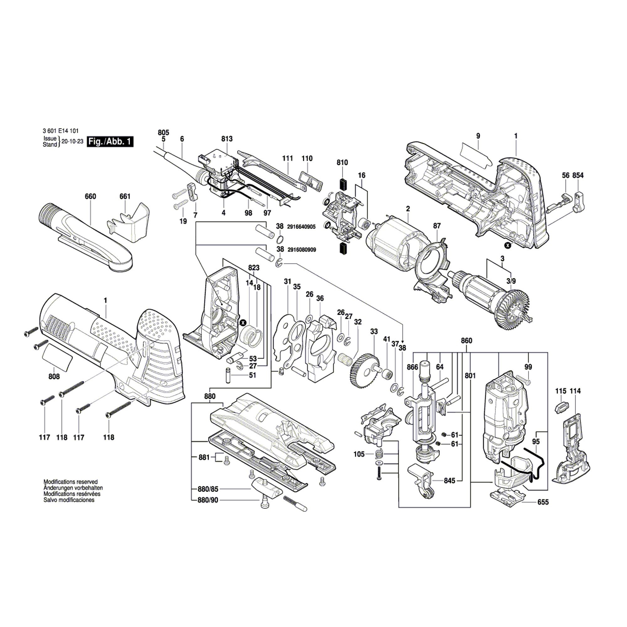 Vue éclatée Bosch GST1400CE 3601E14101 #01